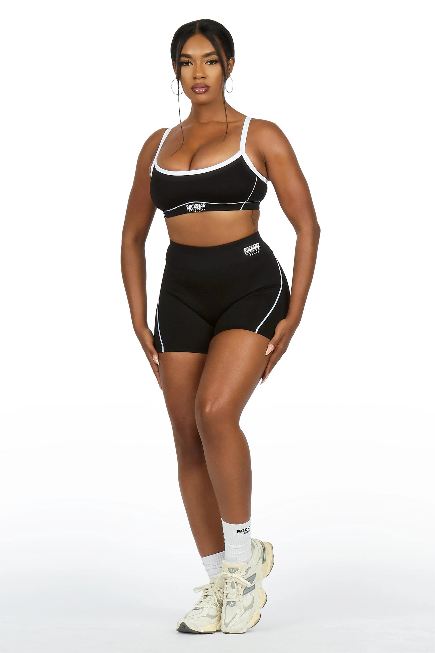 Afshana Black Tank Active Bike Short Set