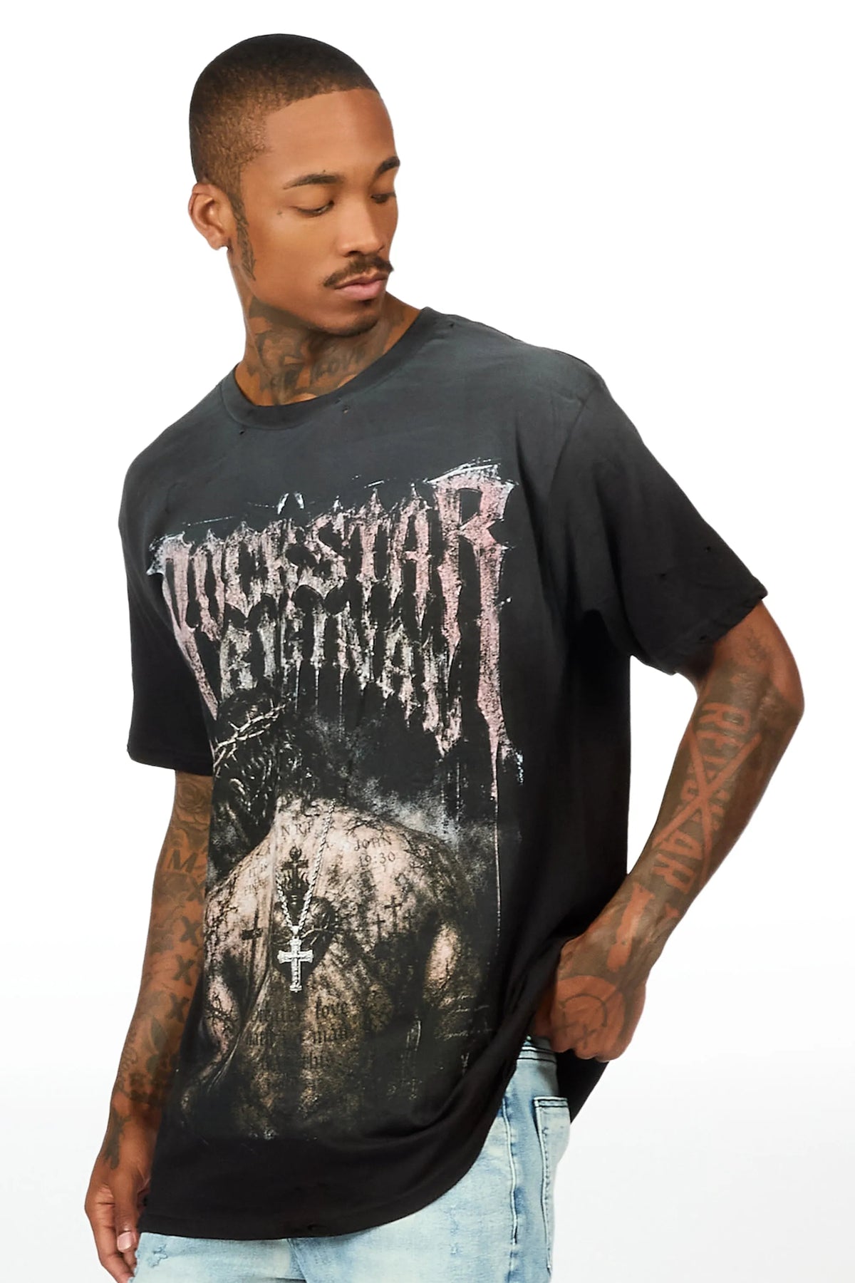 Calder Black Oversized Graphic T-Shirt