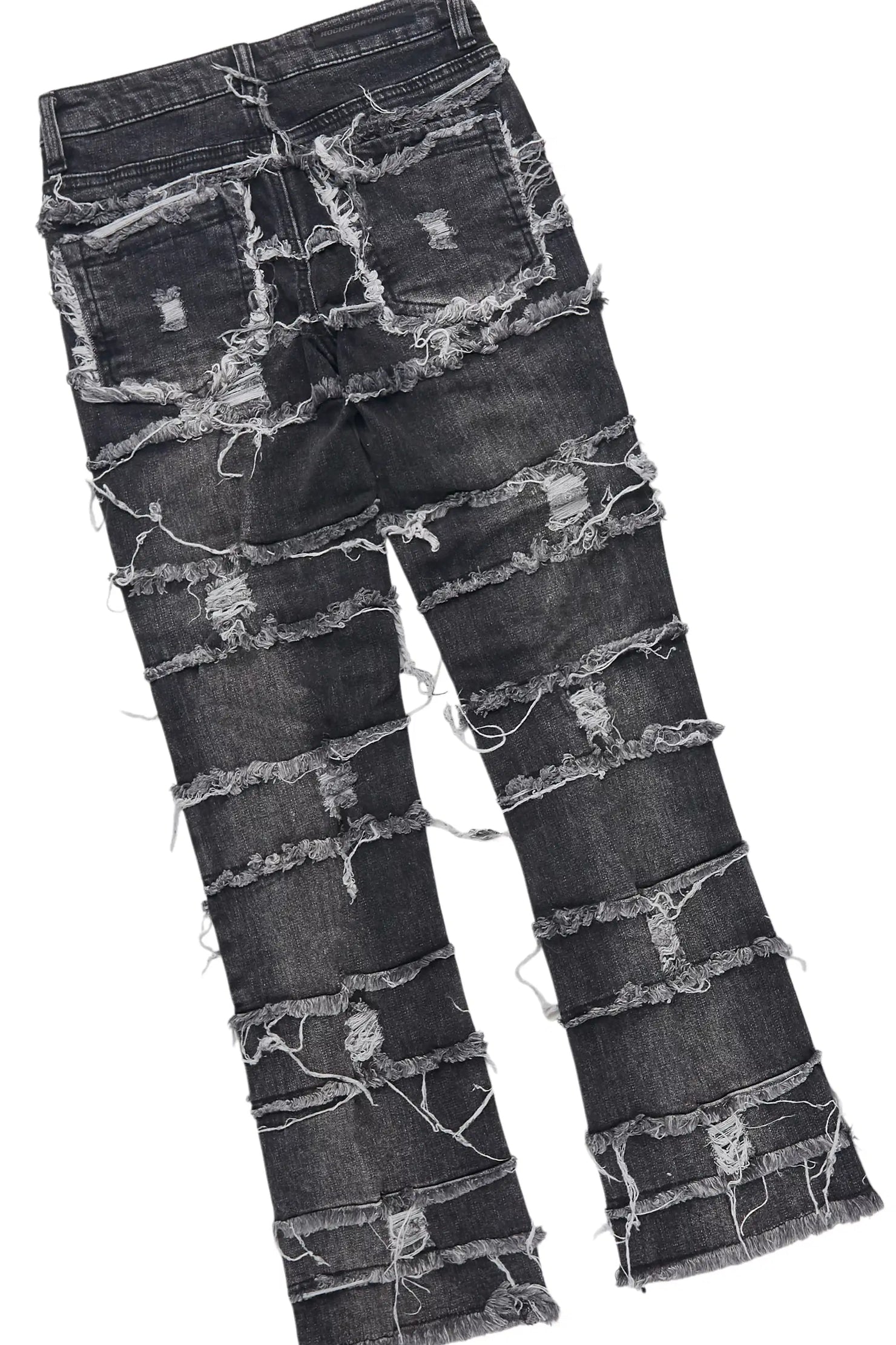Boys Beno Black Long Sleeve T-Shirt & Sten Black Stacked Jean Set