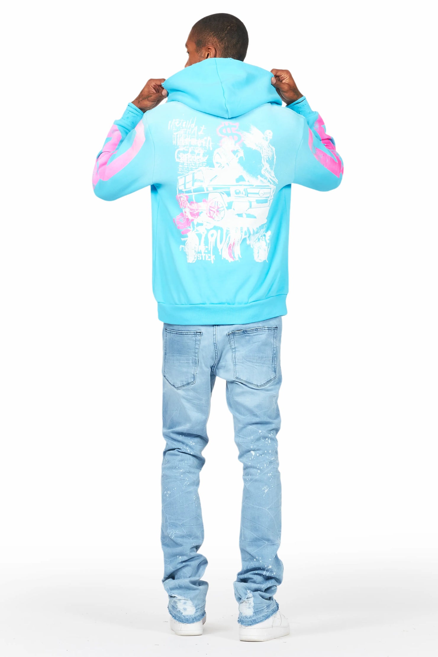 Molter Light Blue Stacked Flare Jean