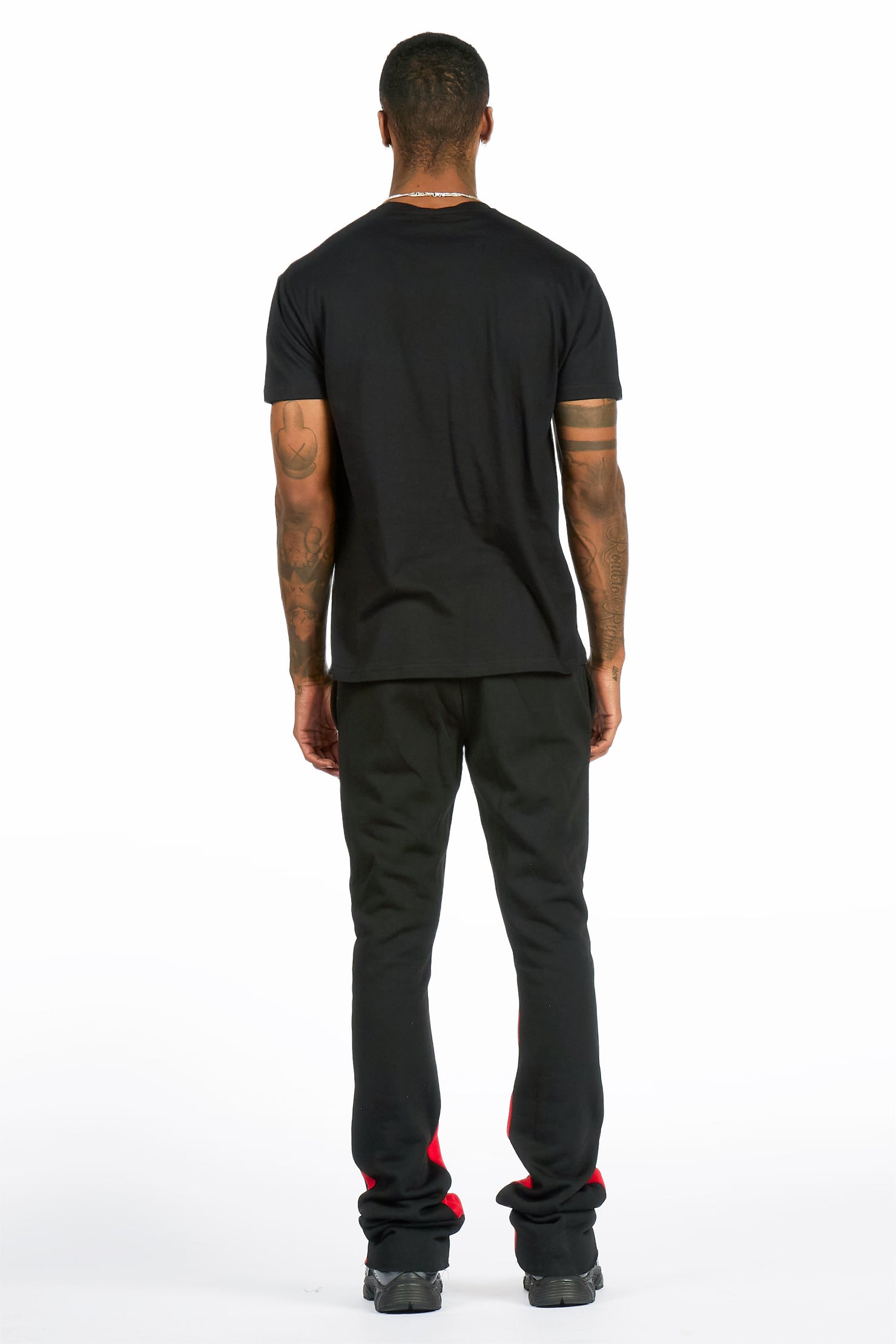 Scottie Black/Black T-Shirt/Stacked Flare Track Pant Set