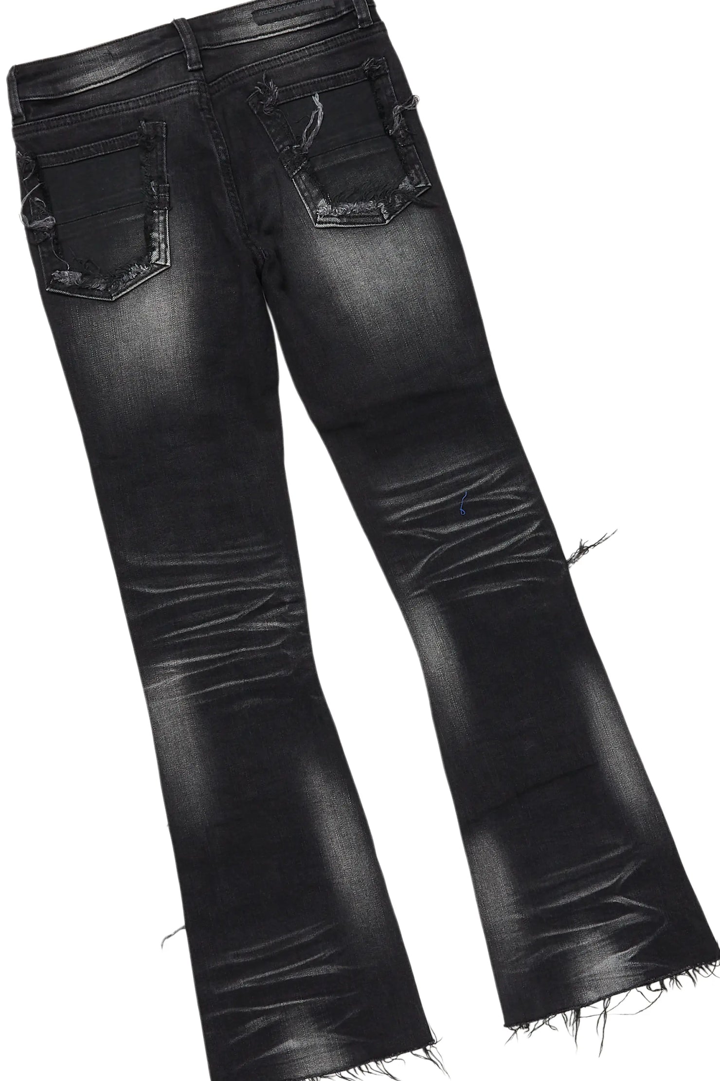 Boys Bloke Black Hoodie/Stacked Flare Jean Set