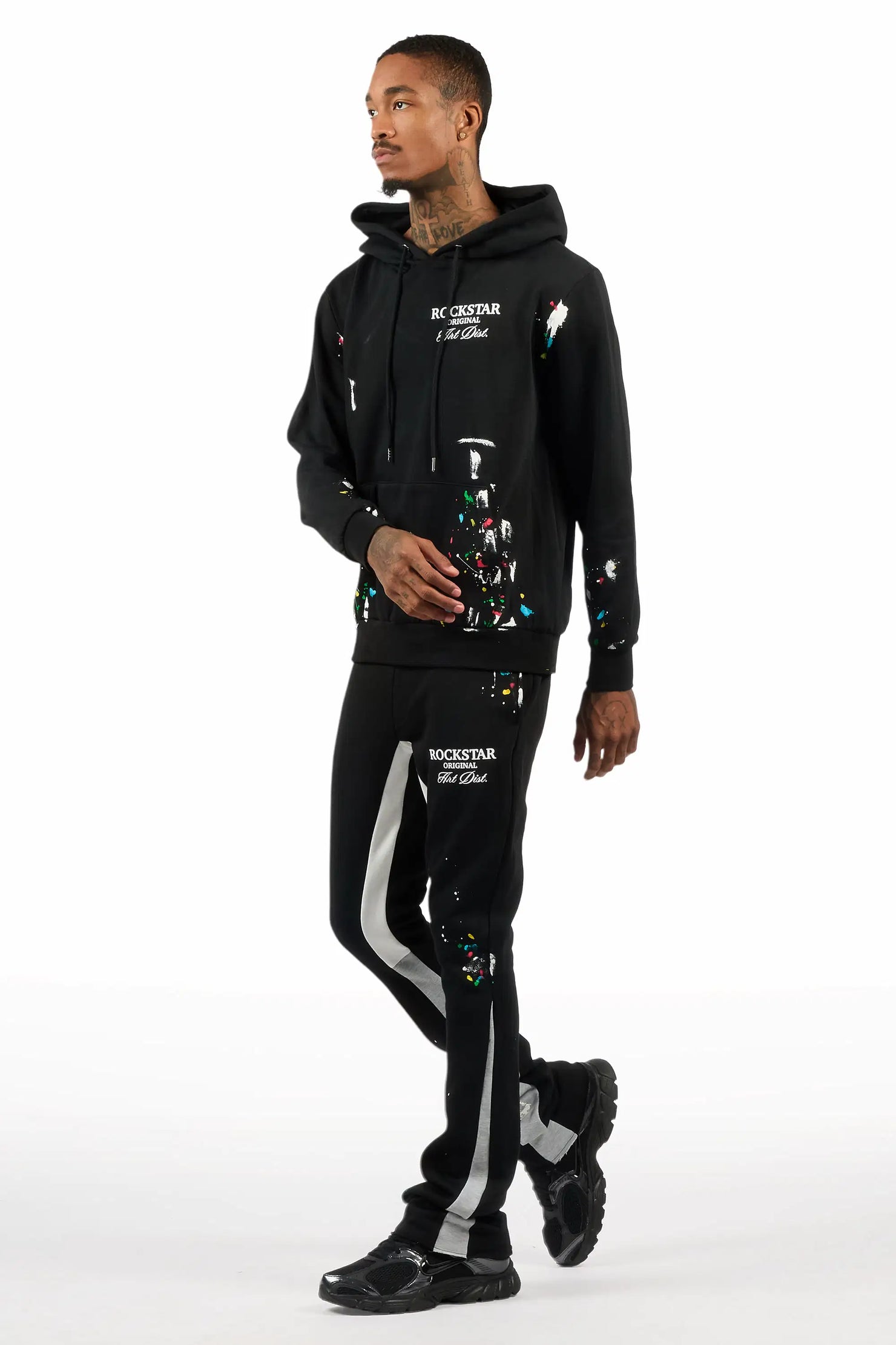 Art Dist 2.0 Black/Grey Hoodie/Stacked Flare Track Set