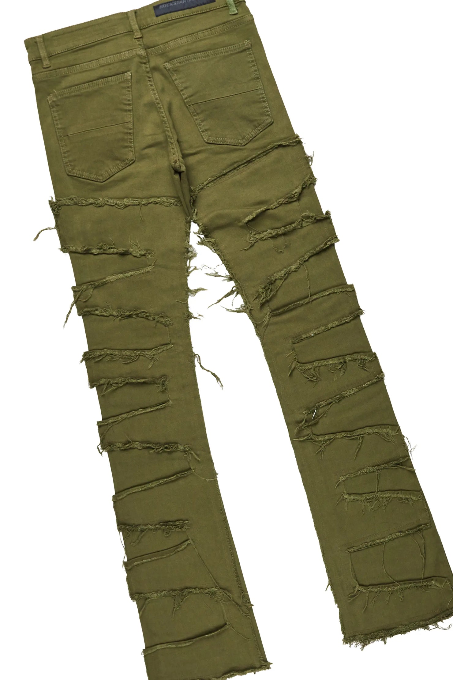 Posse White T-Shirt & Shake Green Stacked Jean Bundle