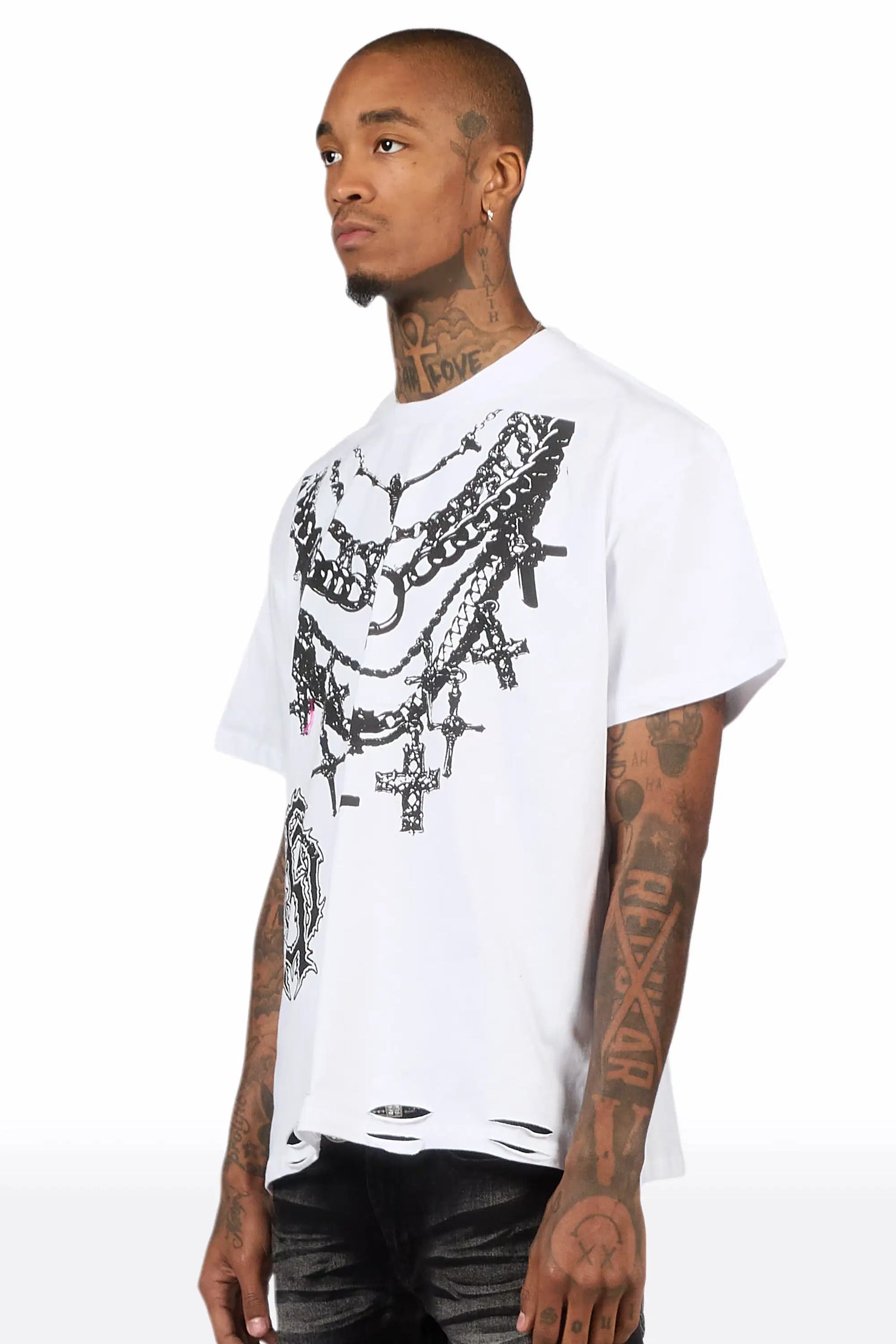 Nyro White Oversized Graphic T-Shirt