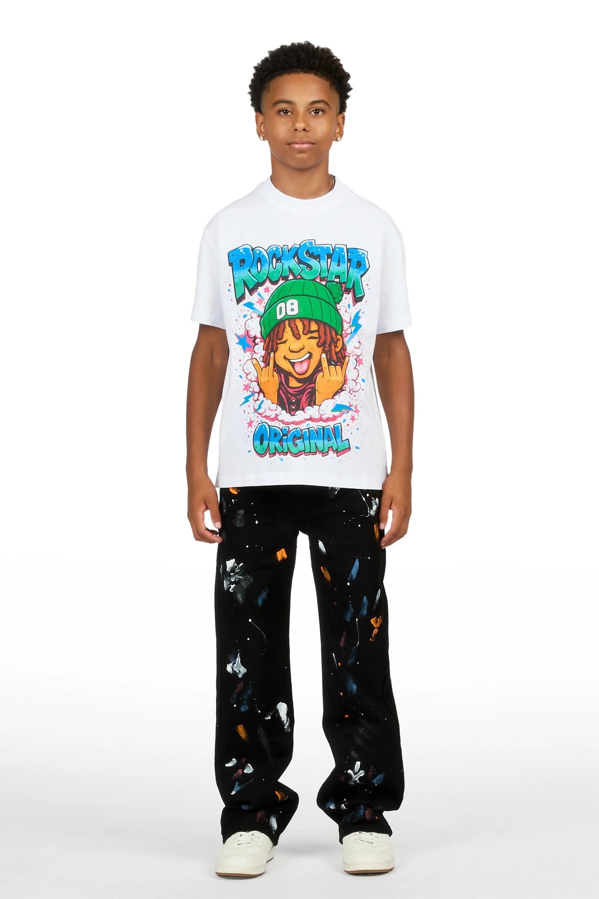 Boys Vicente Black Straight Fit Jean