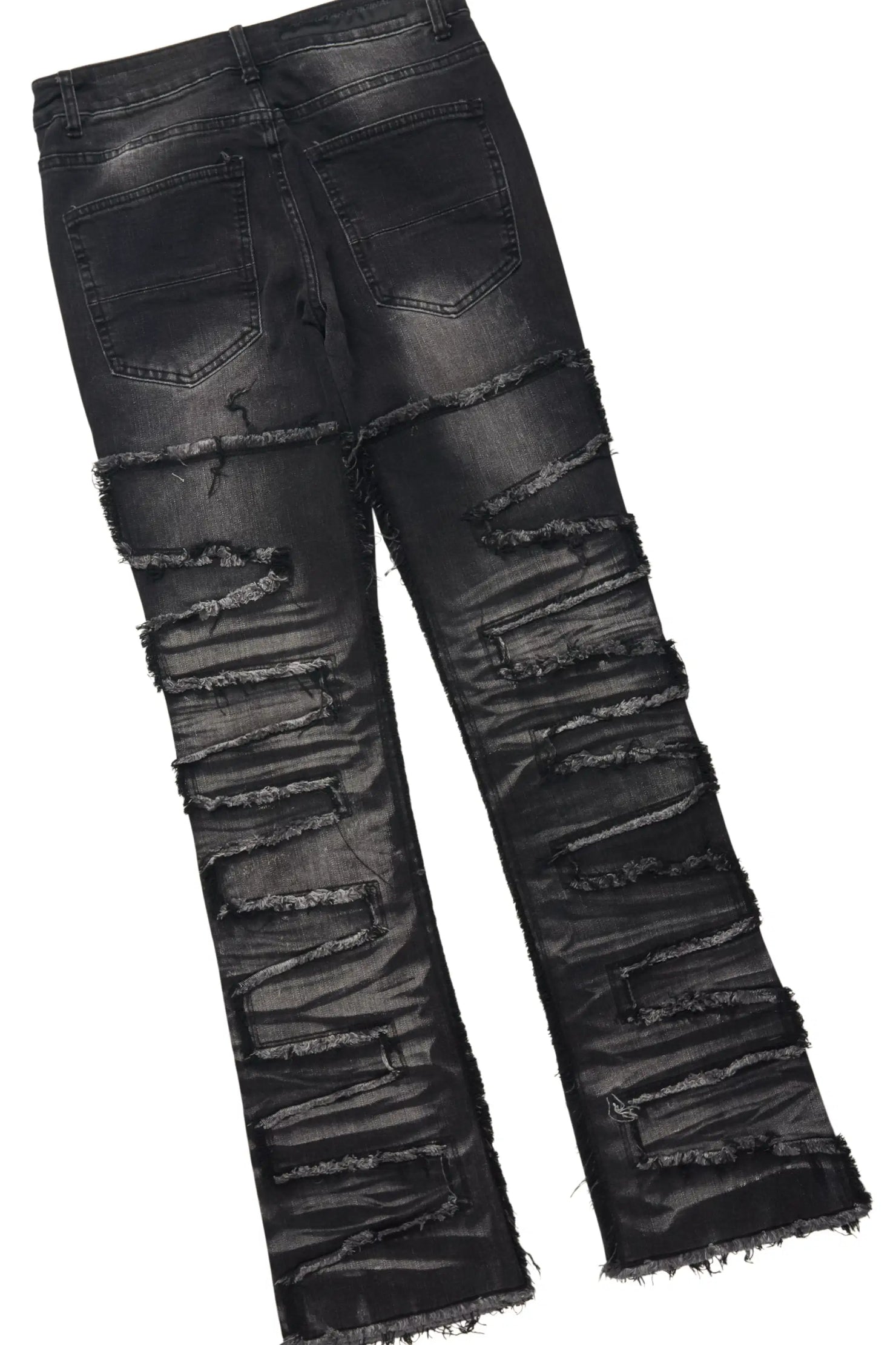 Amos 2.0 Black/Black Hoodie/Stacked Flare Jean Set