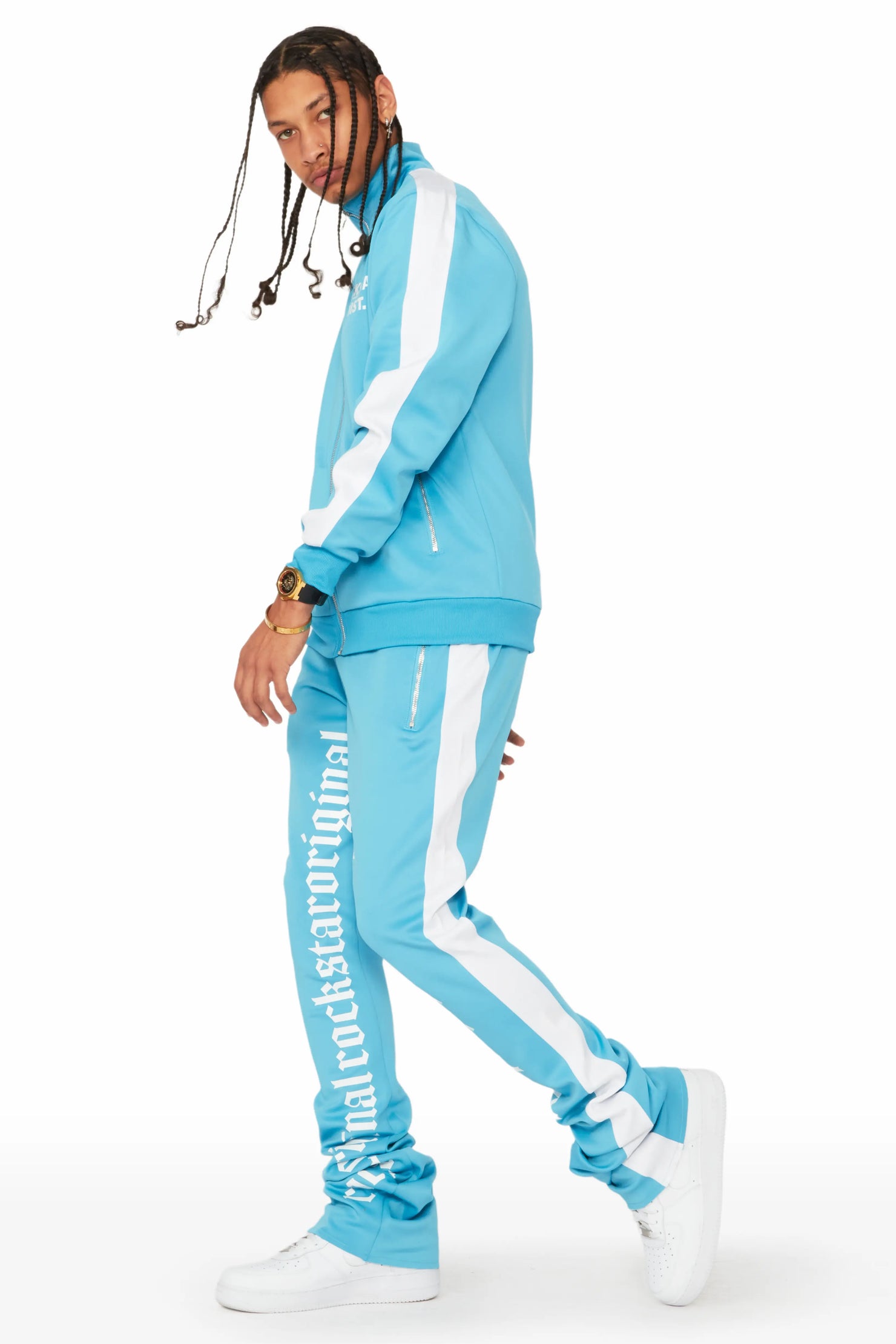 Callie Baby Blue Tricot Super Stacked Track Set