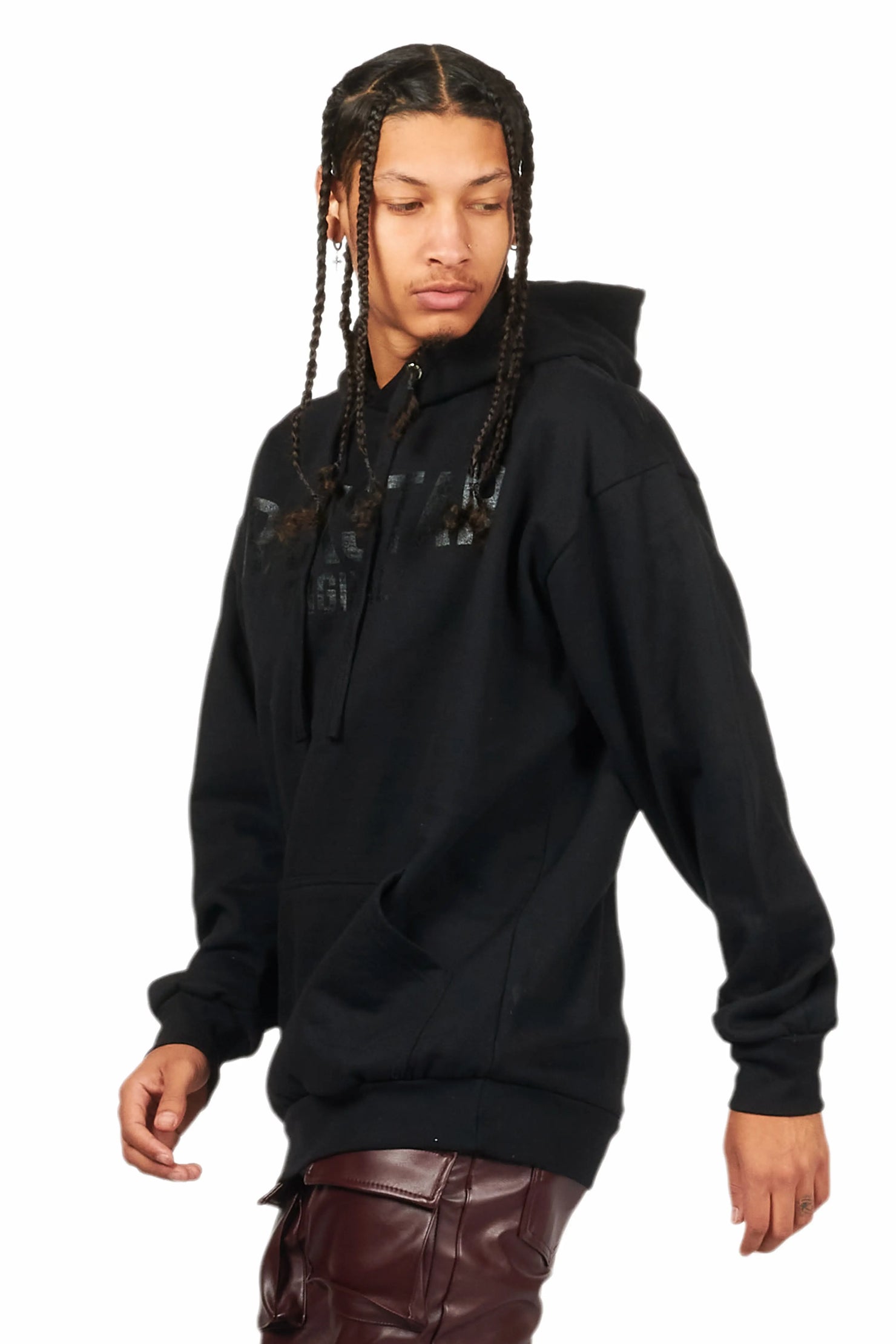 Sana Black Graphic Hoodie