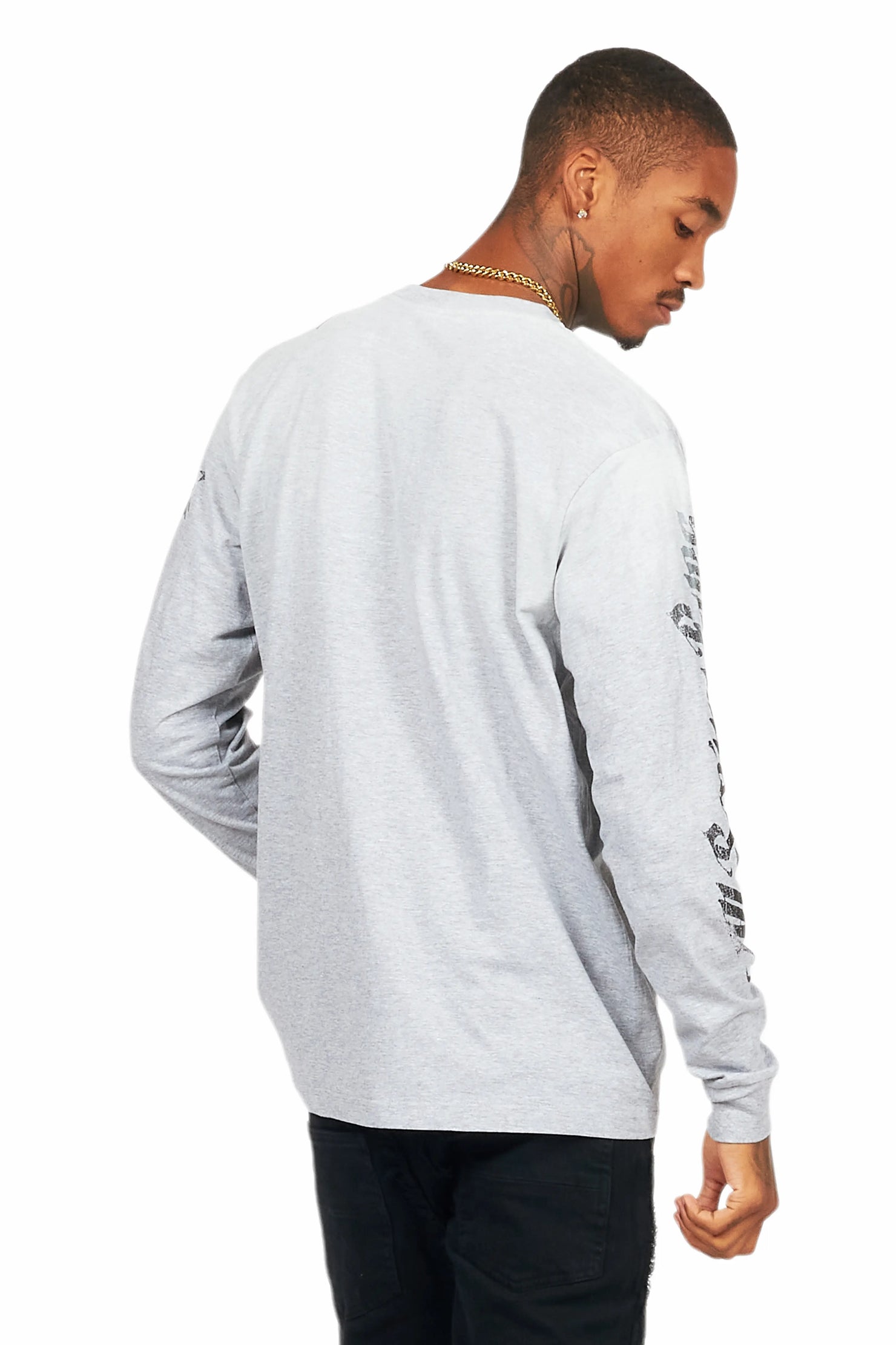 All Seeing Eyes Heather Grey Long Sleeve Graphic T-Shirt