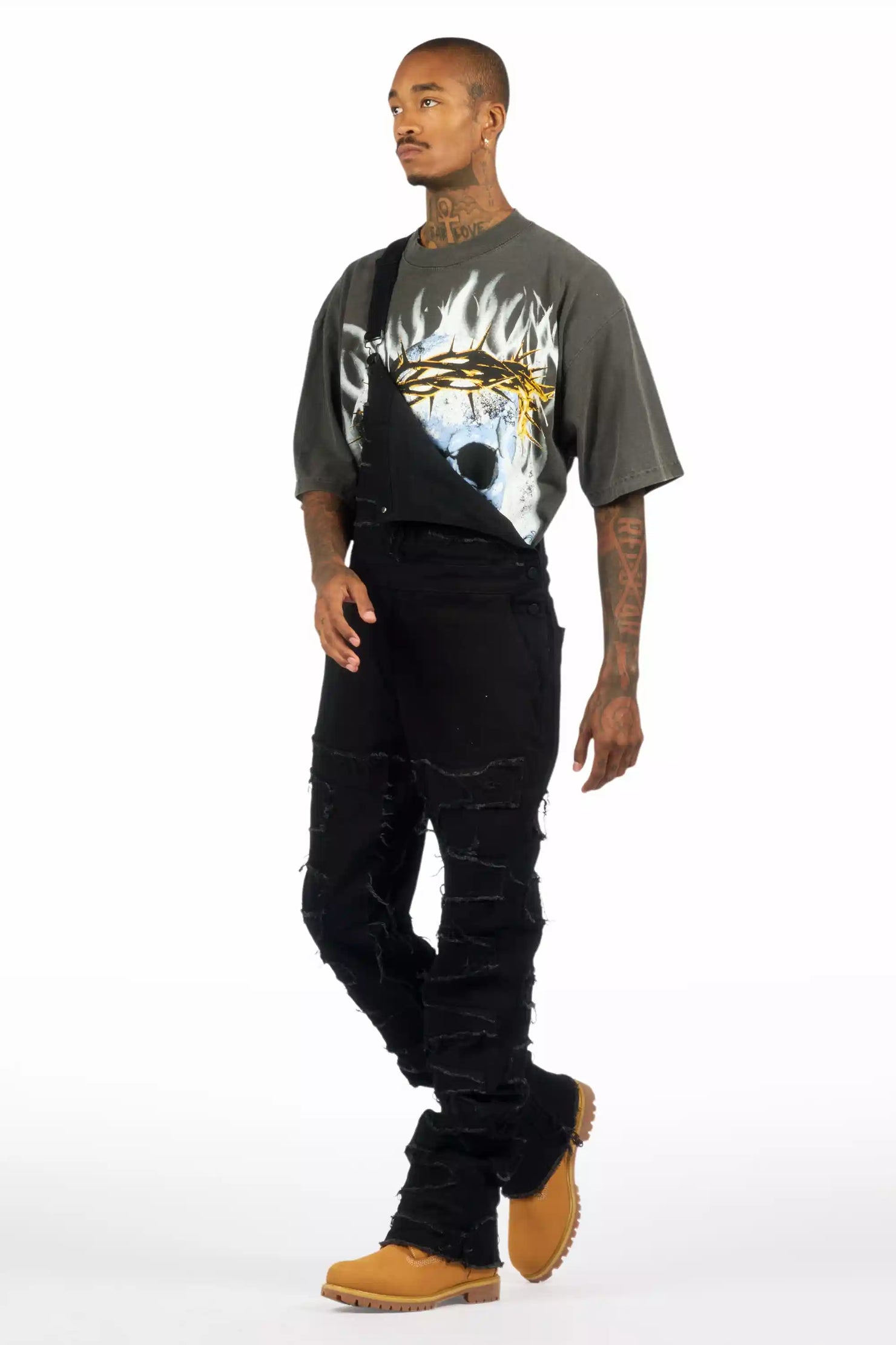 Alfie Black Denim Overall