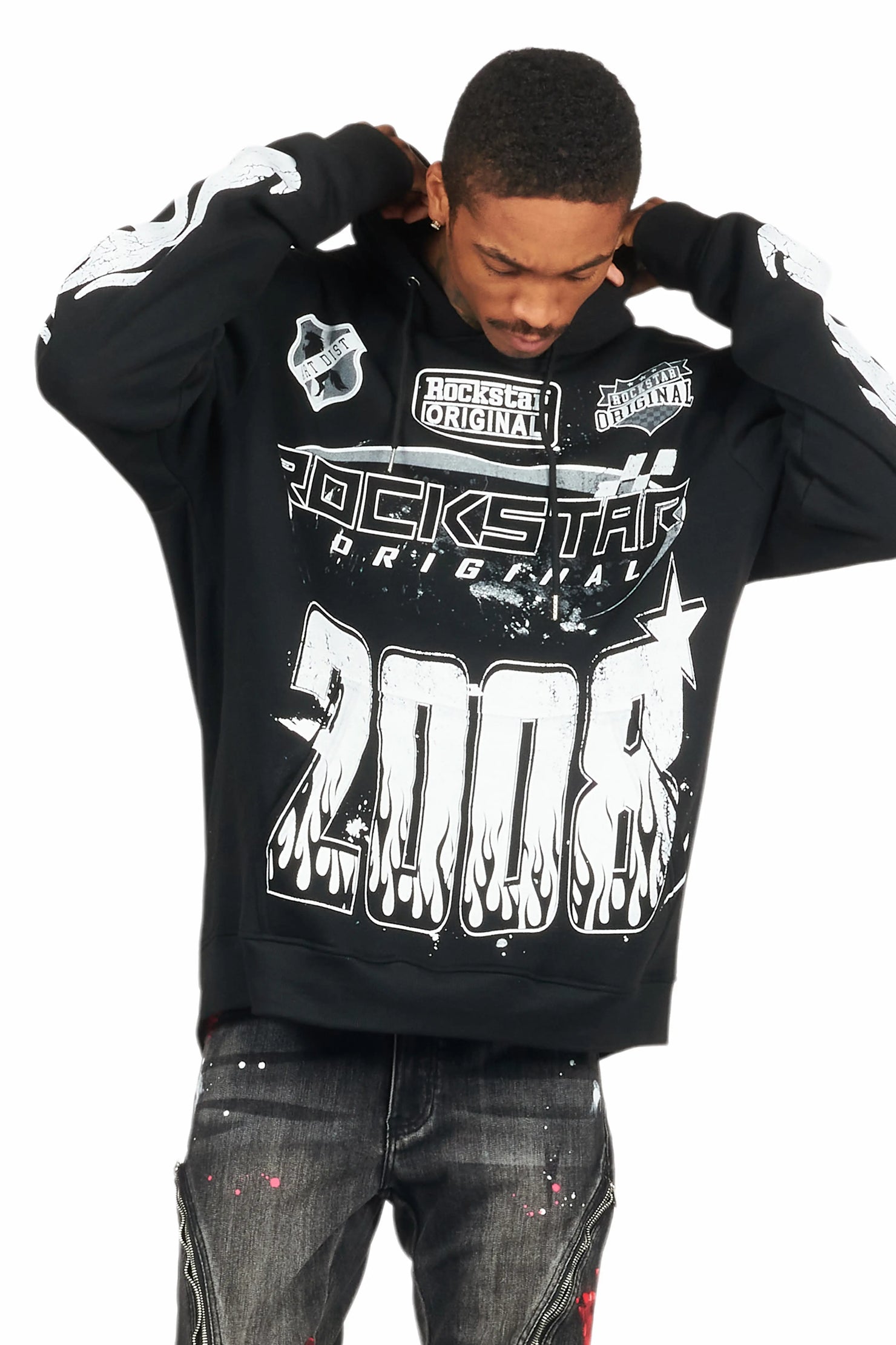 Amos Black Graphic Hoodie