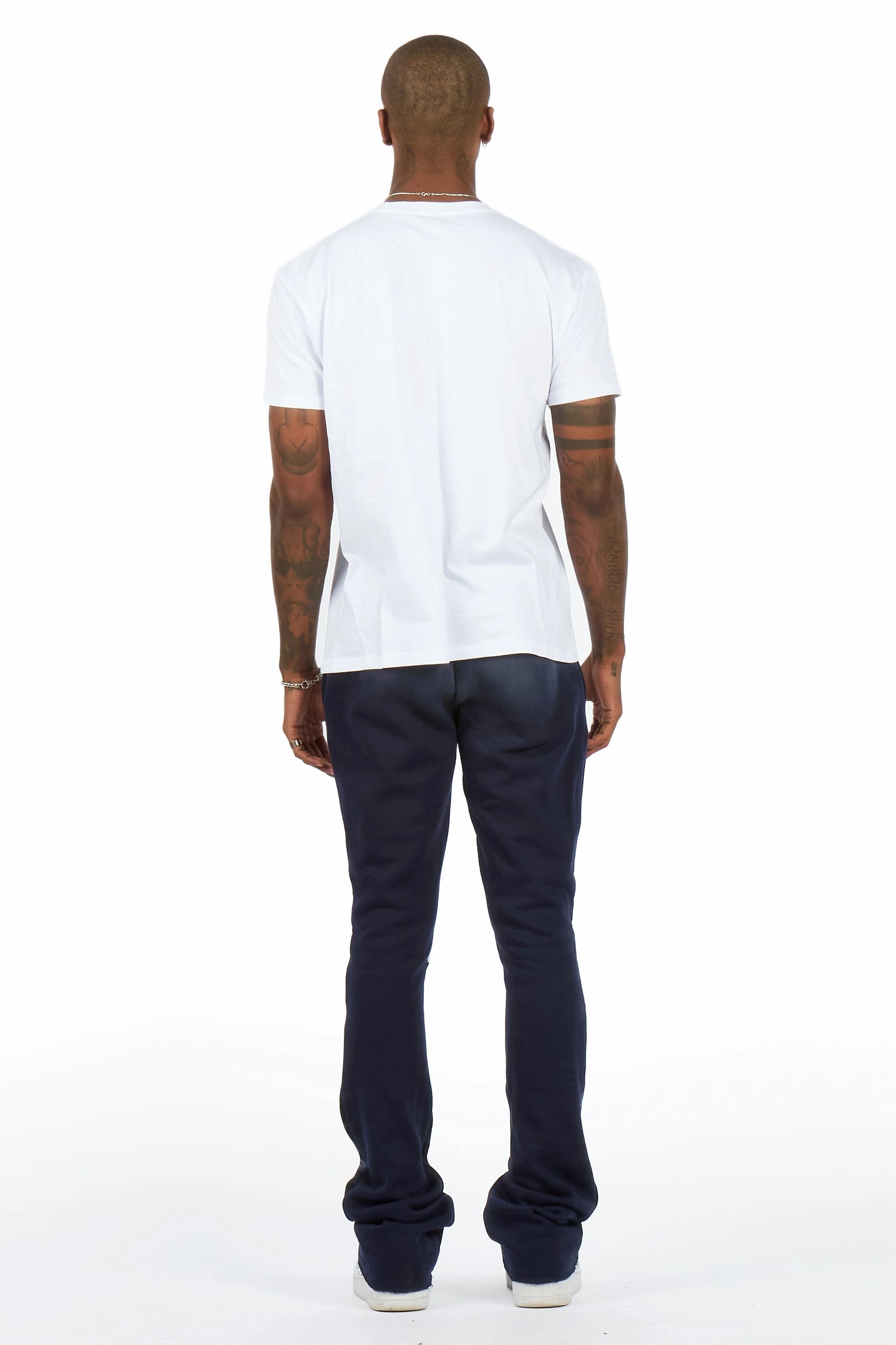 Nelly 2.0 White/Navy T-Shirt/Relaxed Track Set
