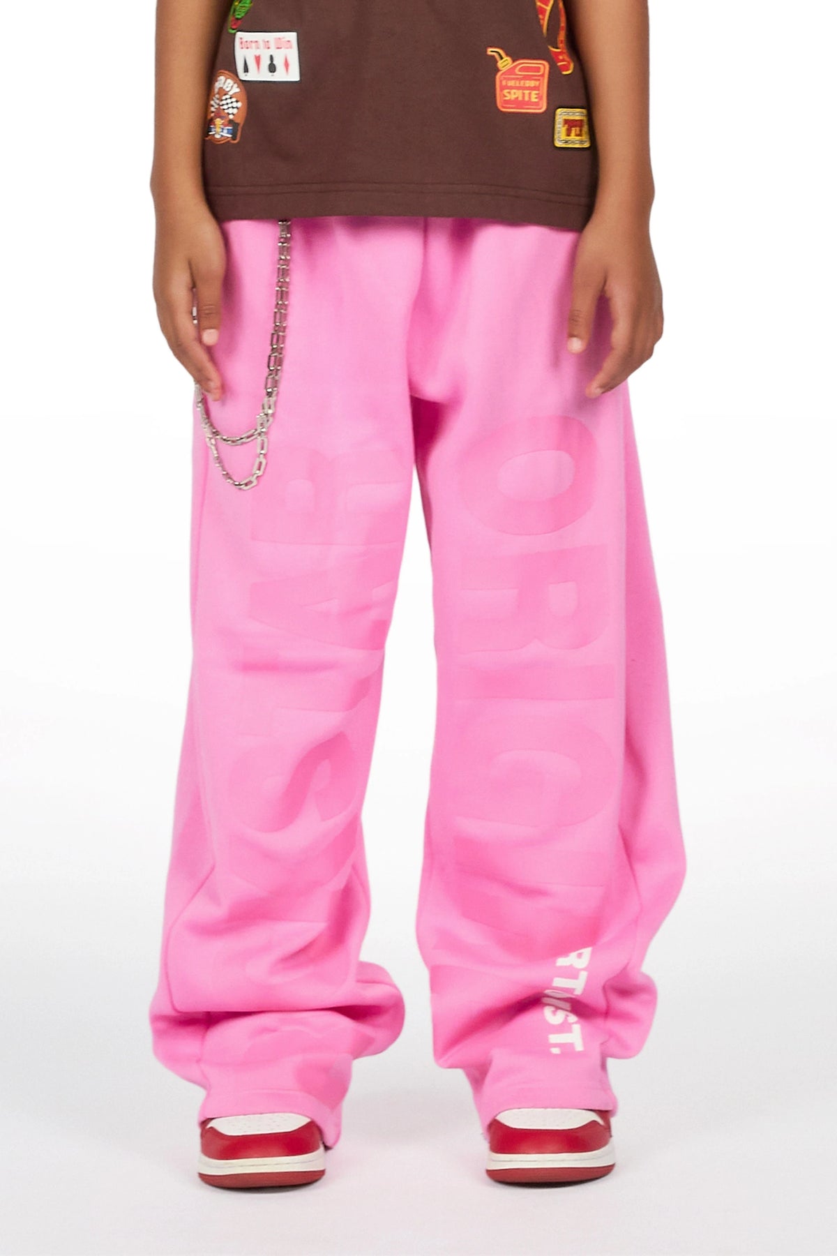 Girls Stachia Pink Super Baggy Track Pant