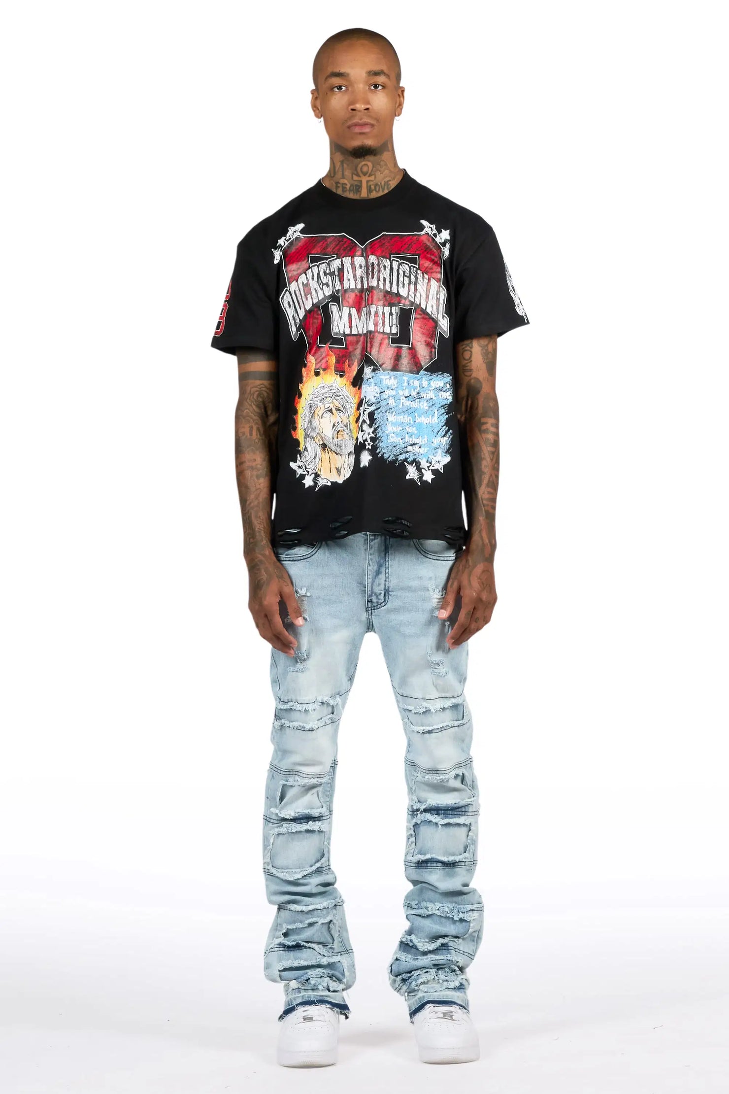 Vasco Blue Stacked Flare Jean