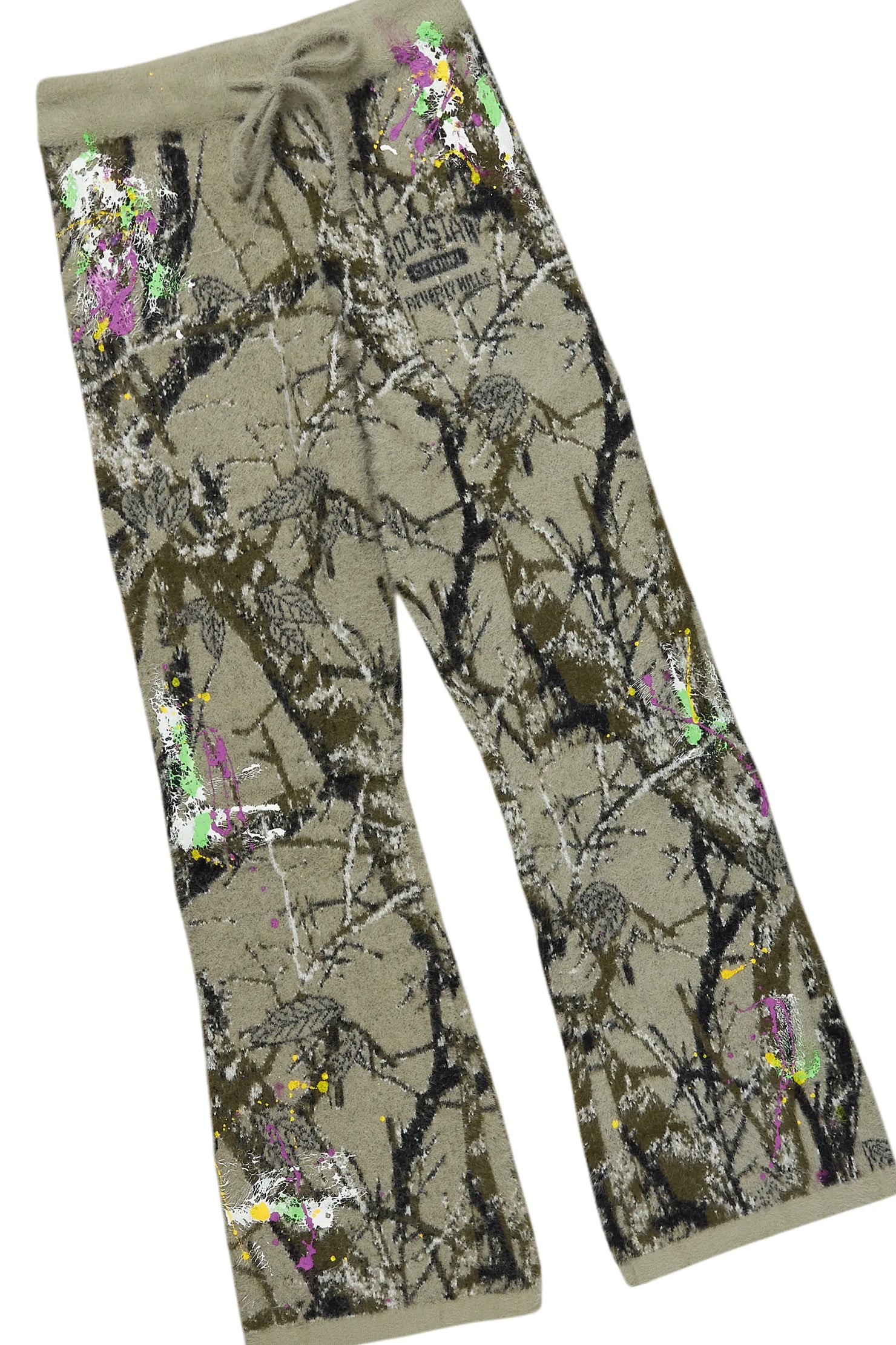 Boys Orson Tree Camo Stacked Flare Knitted Mohair Track Set