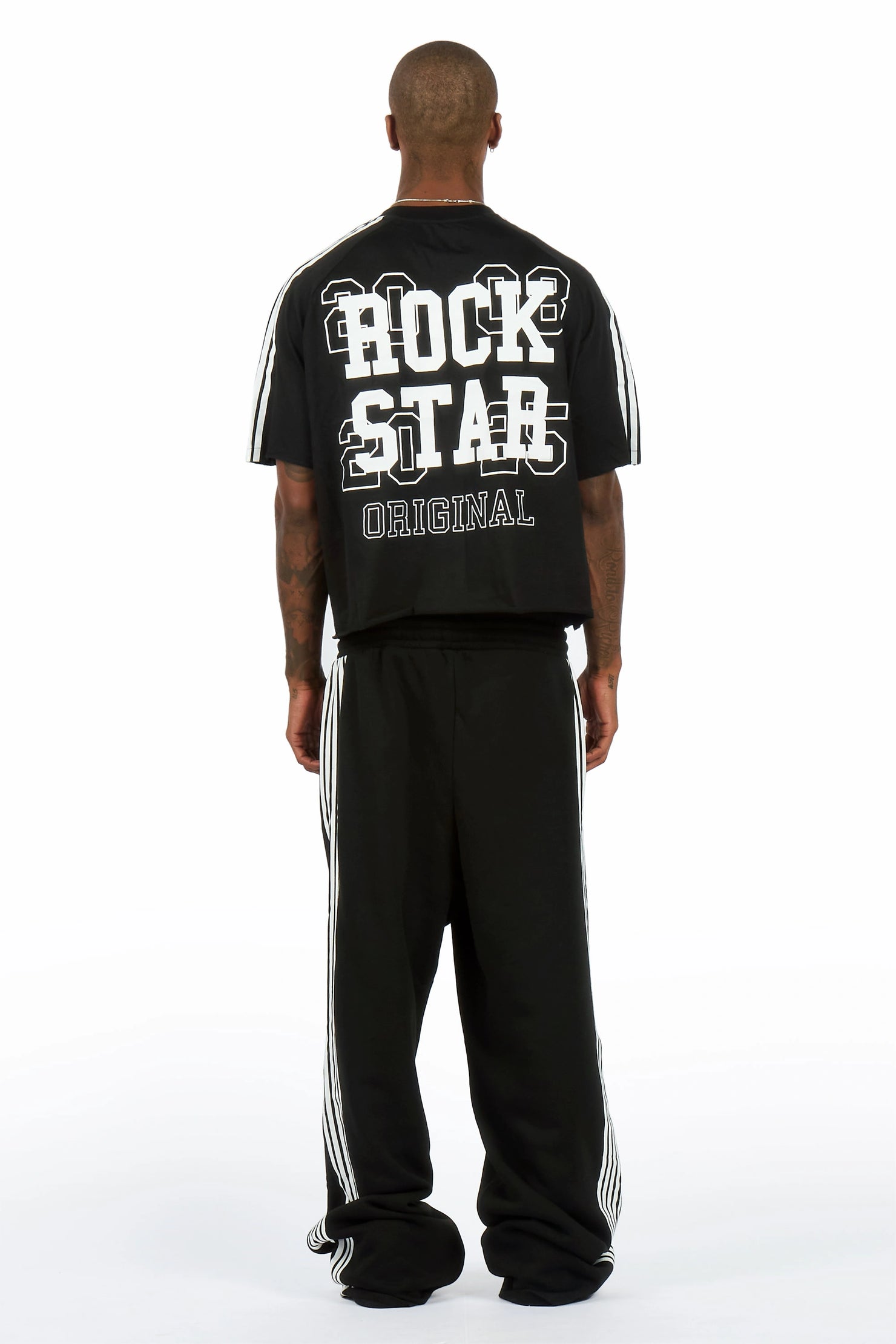 Berco Black T-Shirt/Double Waisted Baggy Track Set