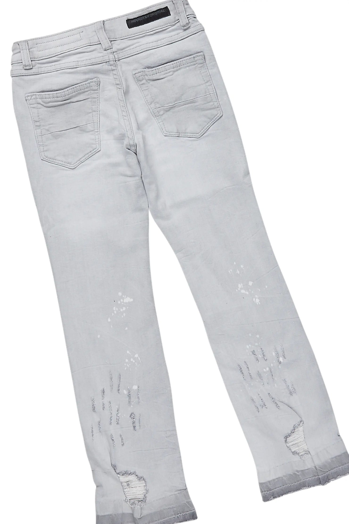 Girls Black Ezra T-Shirt/Stacked Flare Jean Set