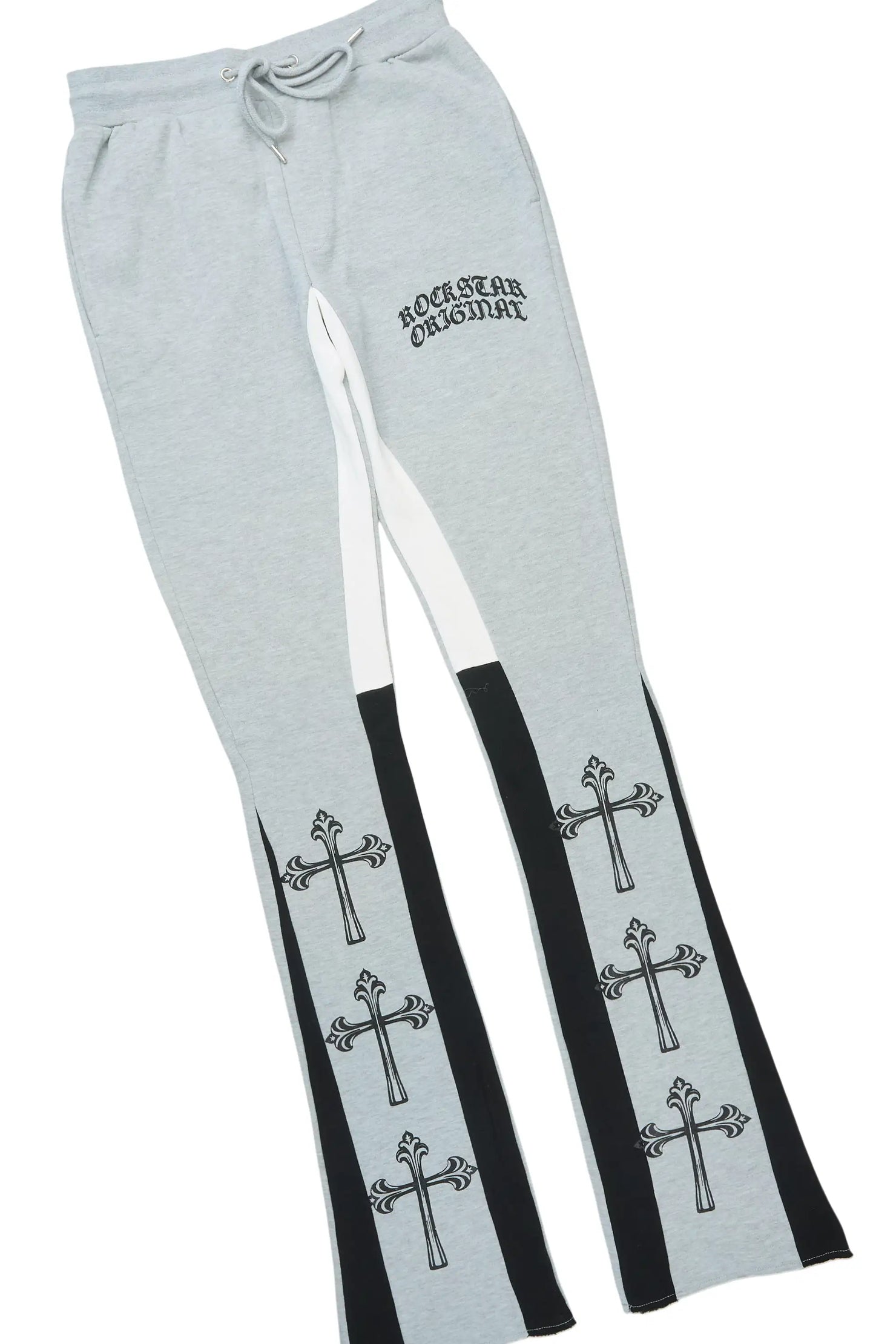 Michael Heather Grey/Black Hoodie/Stacked Flare Track Set