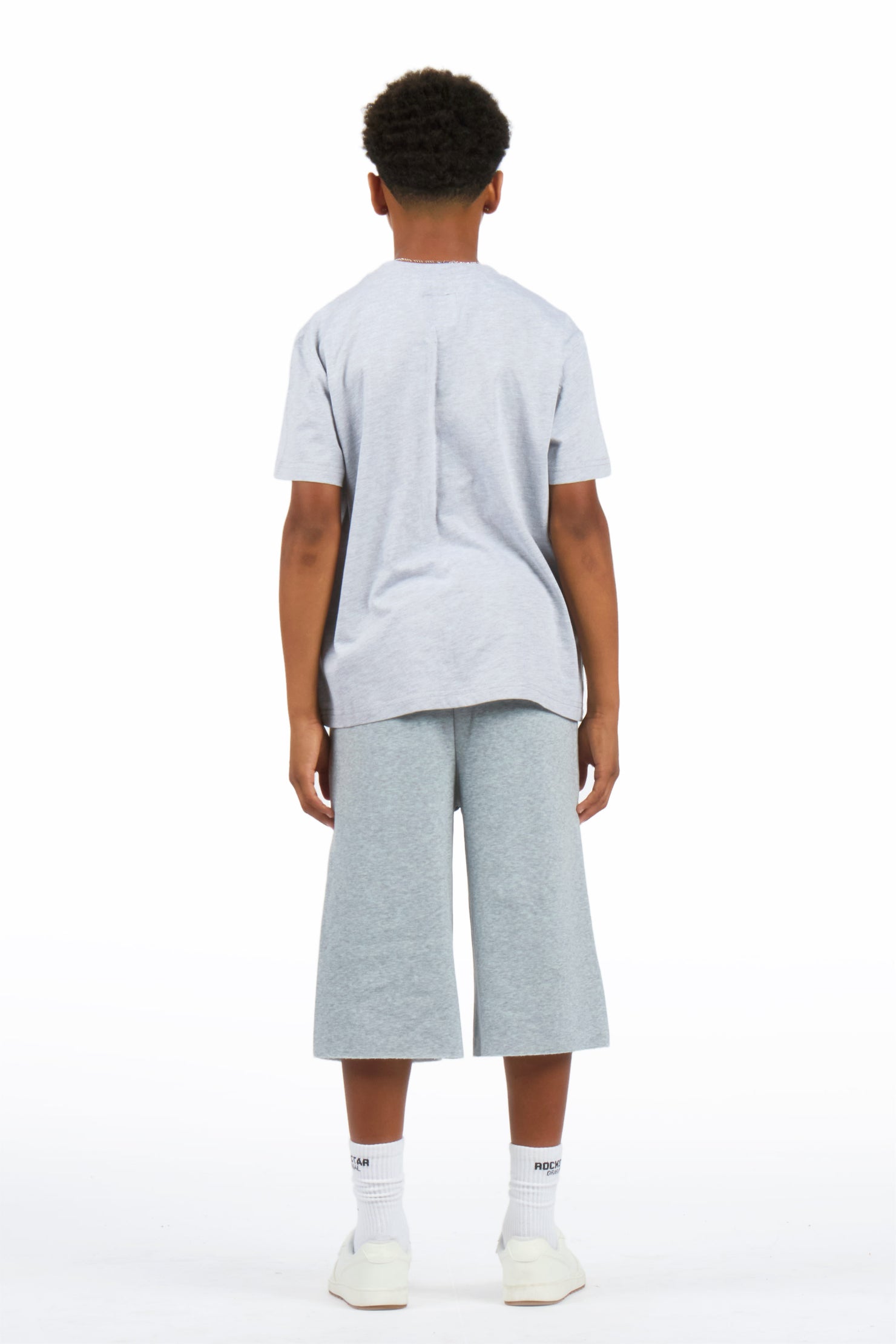 Boys Raffer Heather Grey/Heather Grey T-Shirt Jort Set