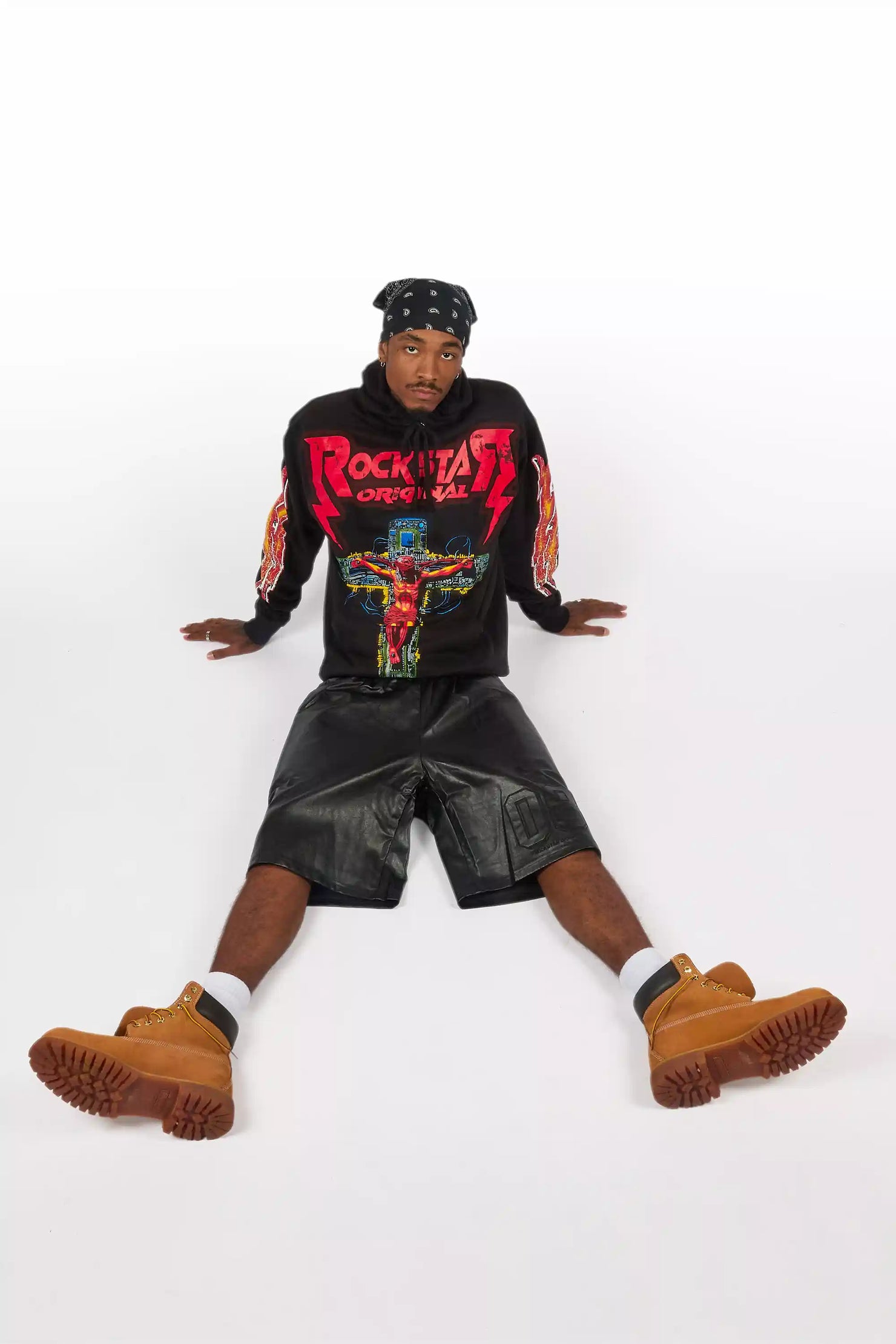 Javion Black/Red Graphic Hoodie