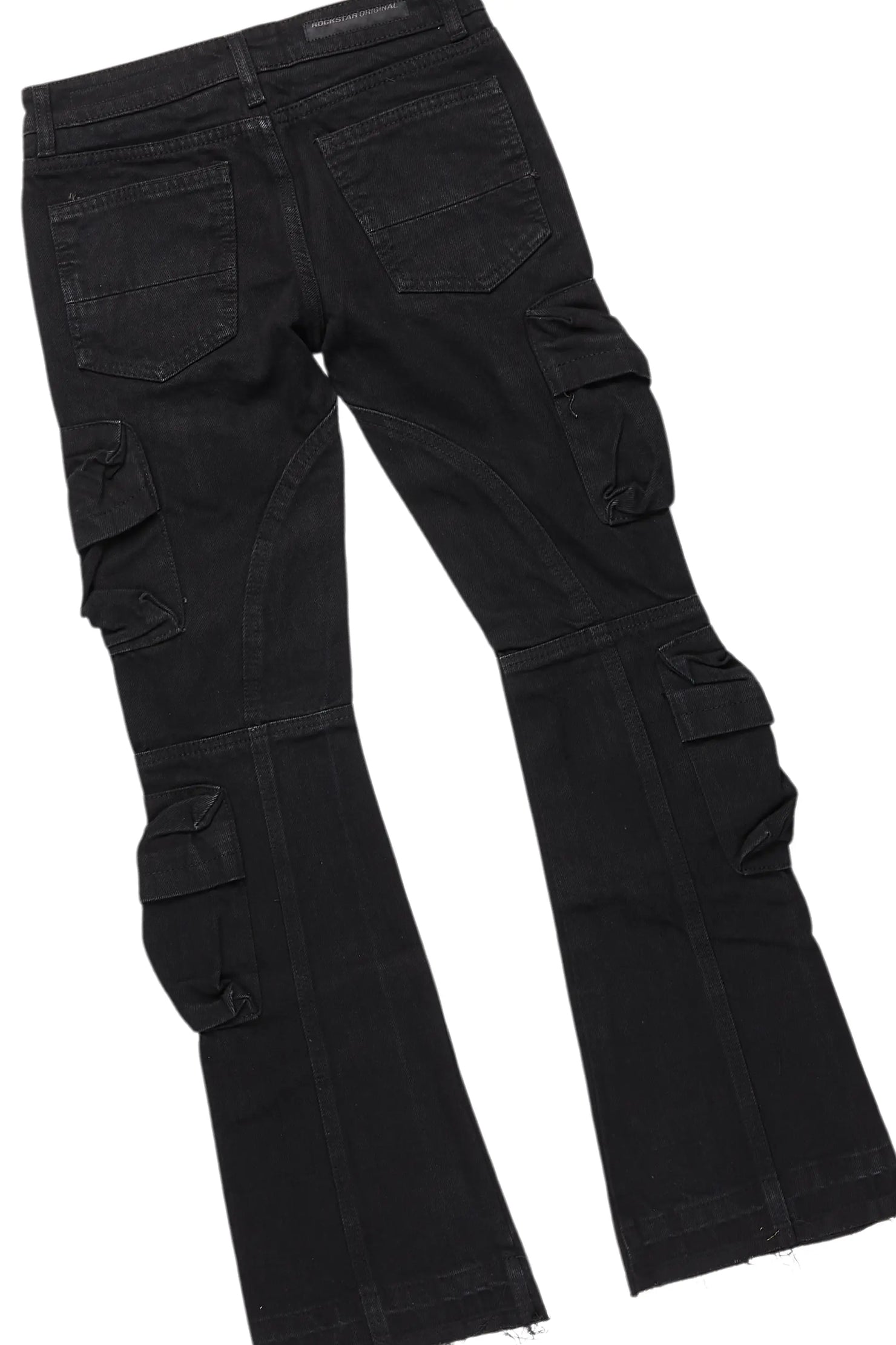 Boys Beau Black Hoodie/Stacked Flare Jean Set