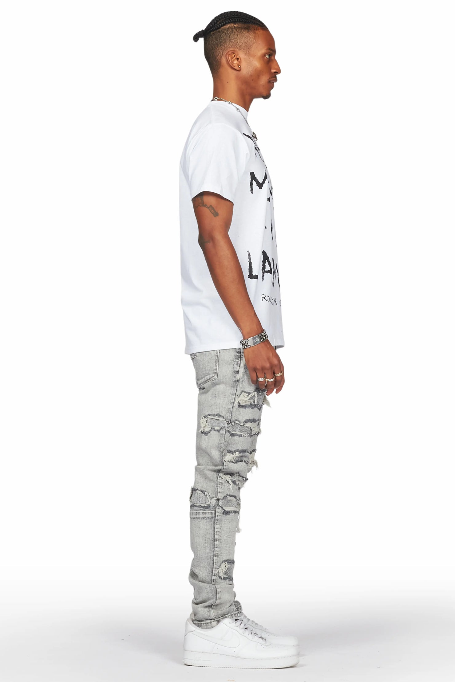 Dalit Grey Under Patch Skinny Fit Jean