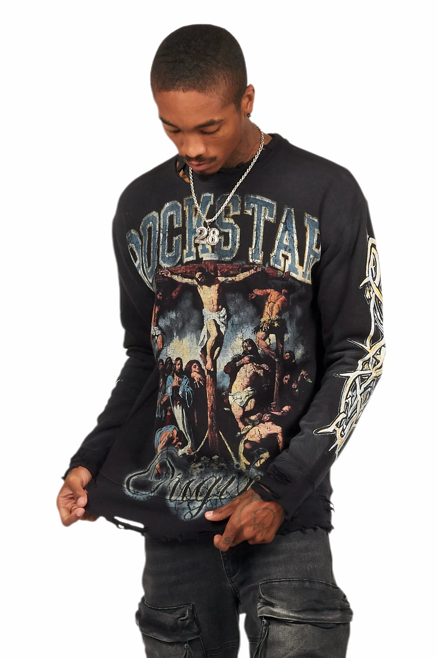 Waller Black Graphic Crewneck