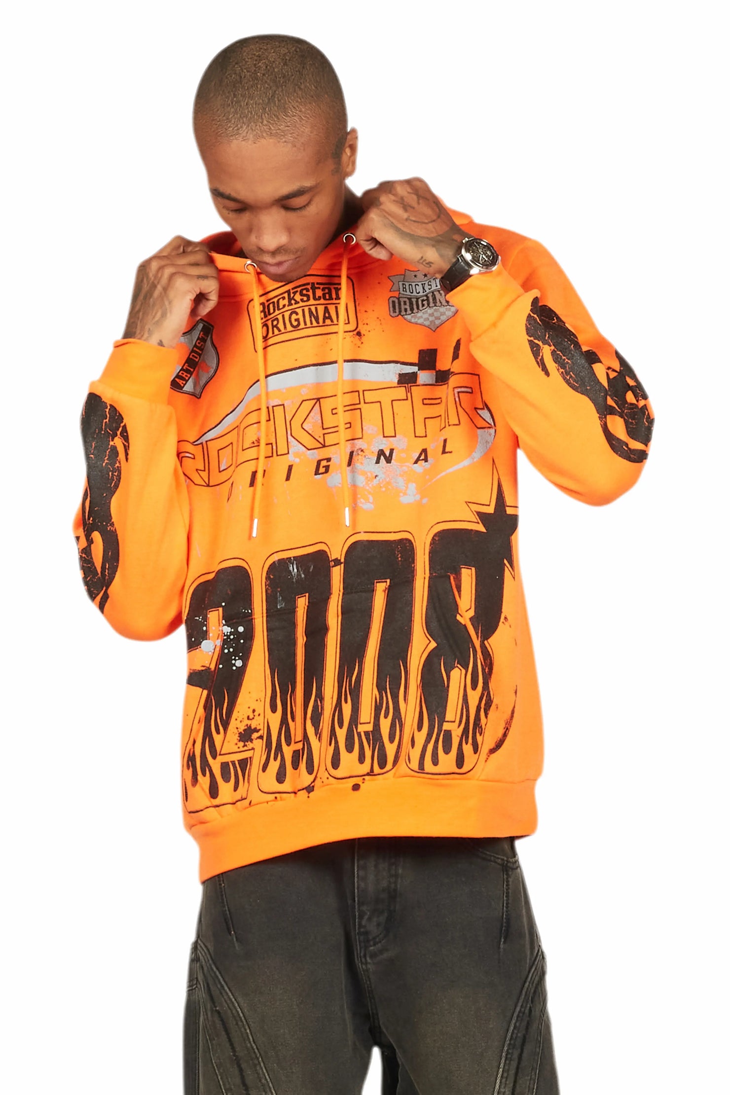 Amos Orange Graphic Hoodie