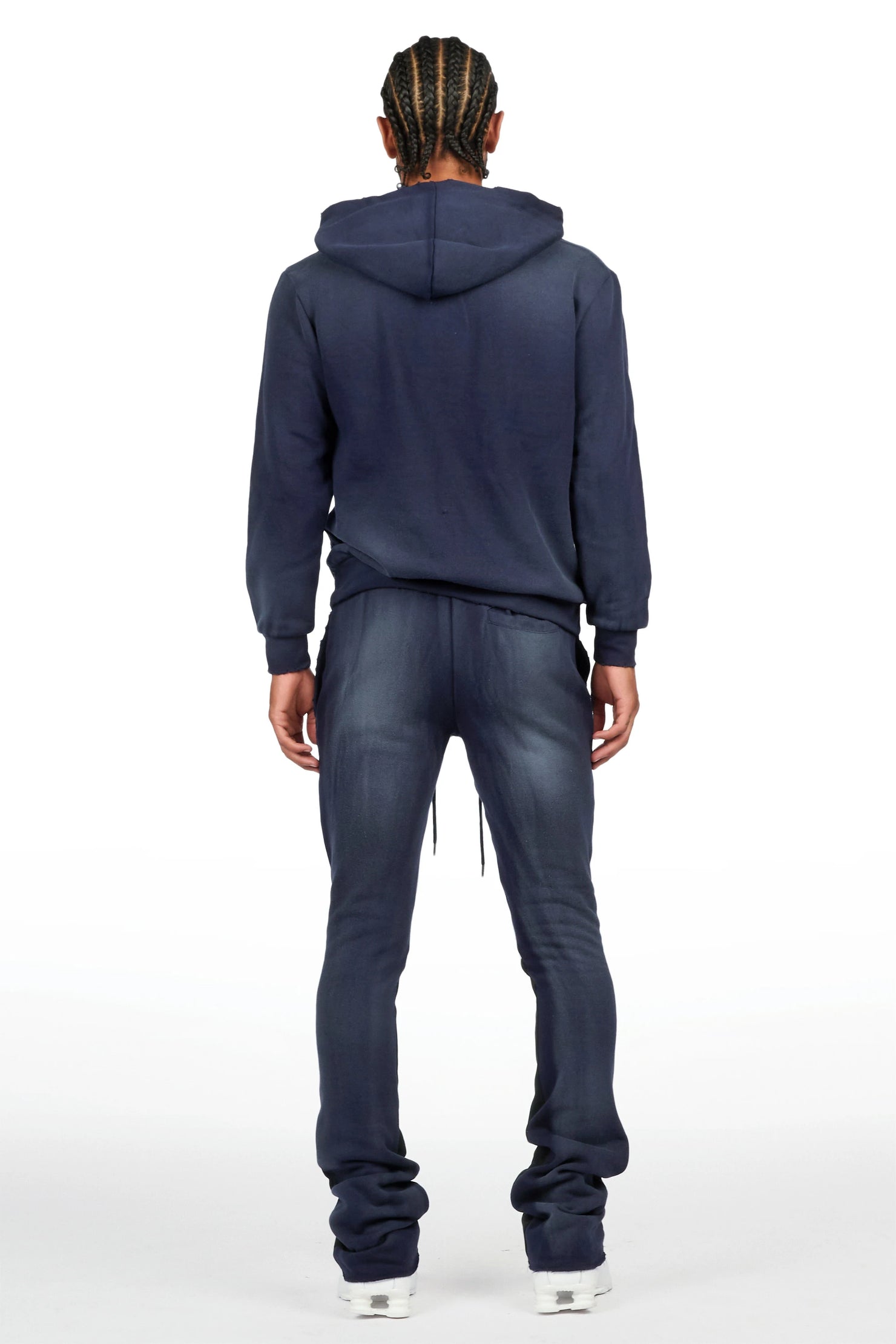 Cipher Navy Hoodie/Stacked Flare Pant Track Set