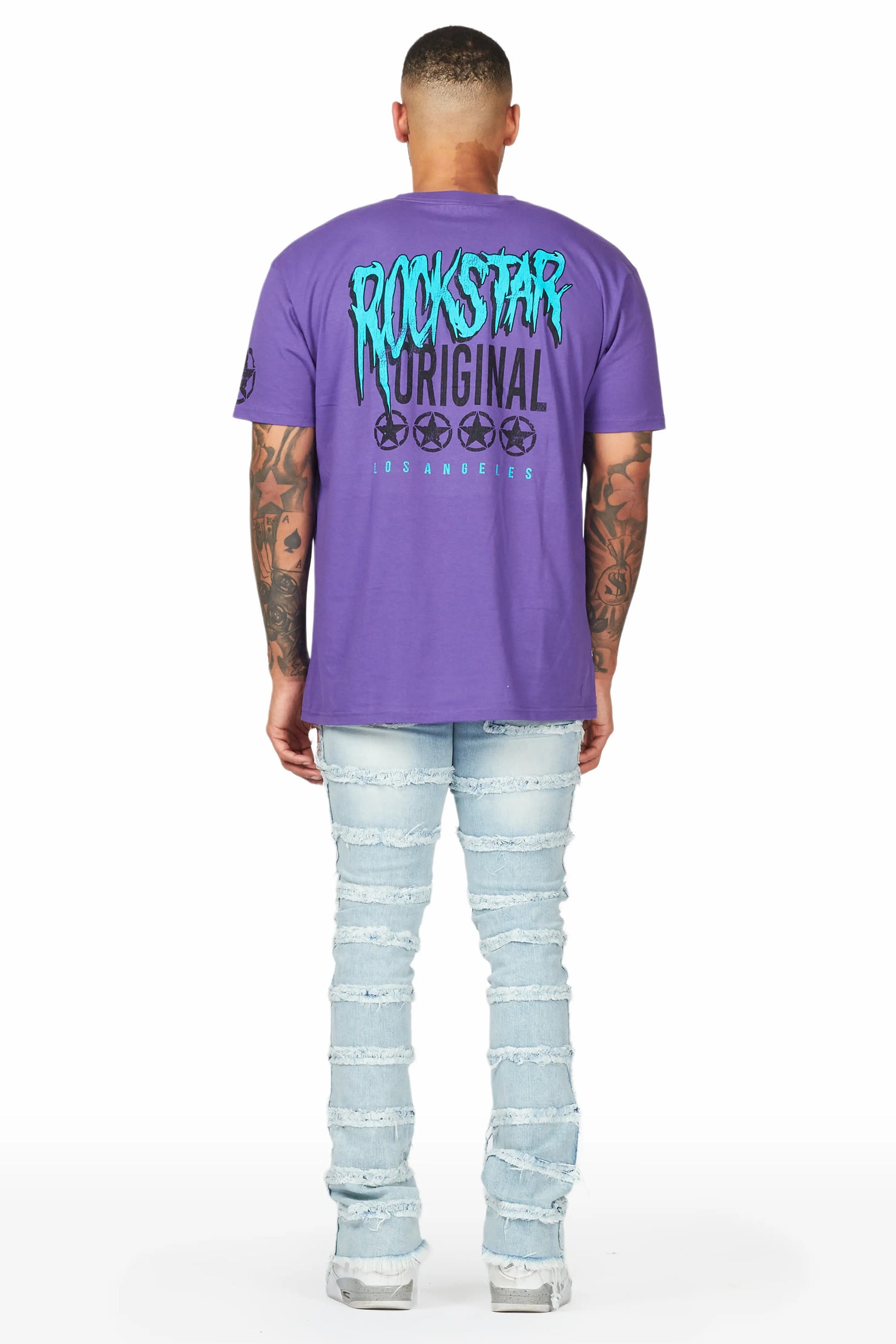 Josie Blue Stacked Flare Jean