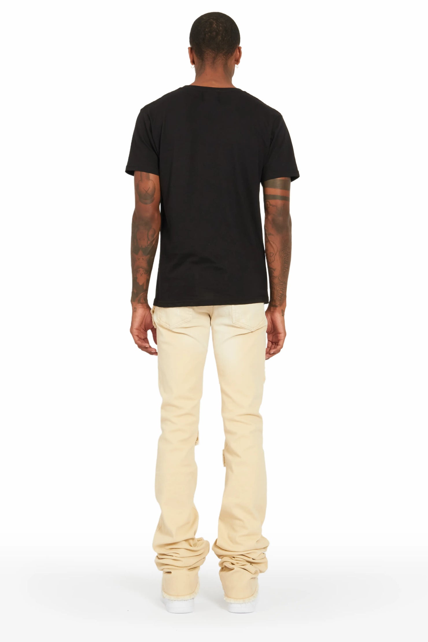 Grant Beige Super Stacked Flare Jean