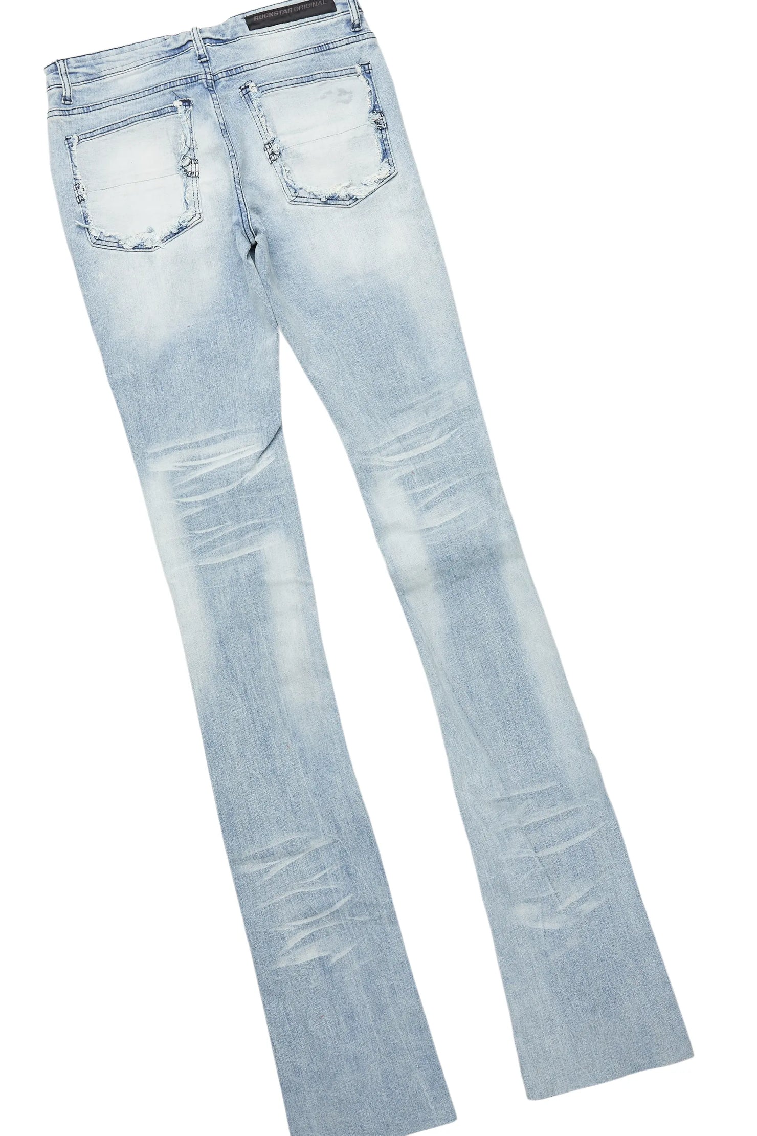 Basic Trio Royal Blue Super Stacked Flare Jean Set