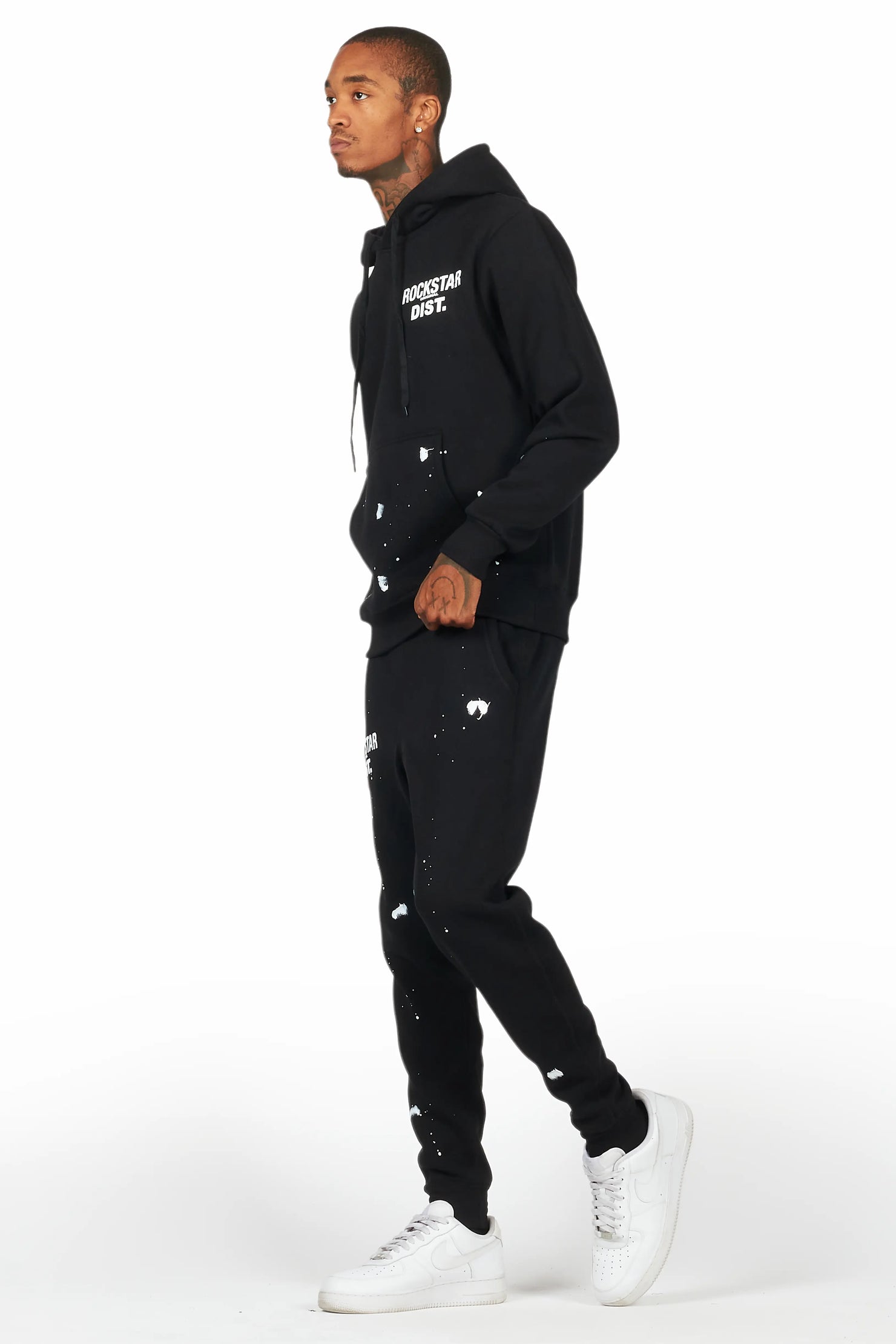 Raffer Black Hoodie/Jogger Sweat Track Set