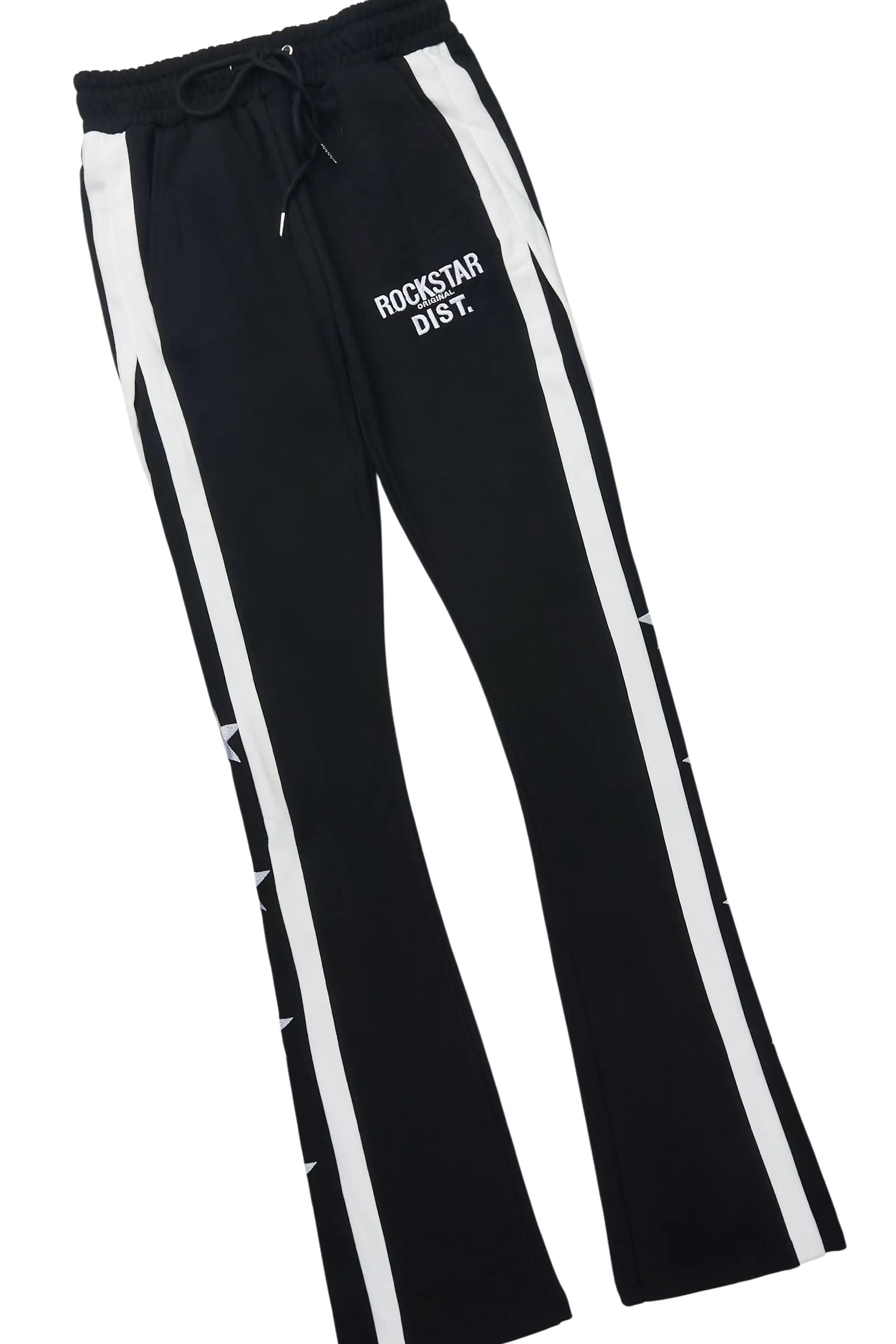 Arkady Black Muscle T-Shirt/Black Stacked Flare Pant Set