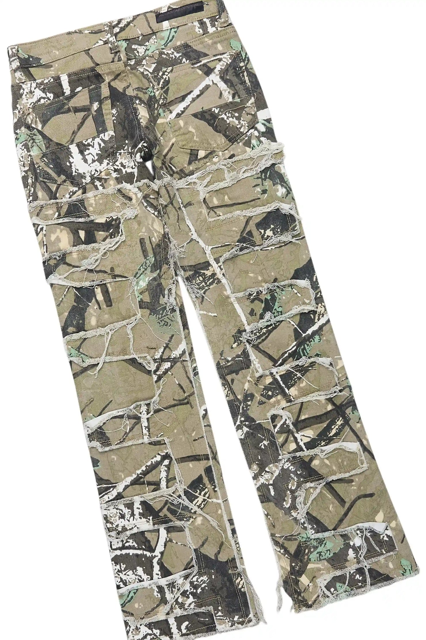 Boys Beau White/Camo T-Shirt Stacked Jean Set