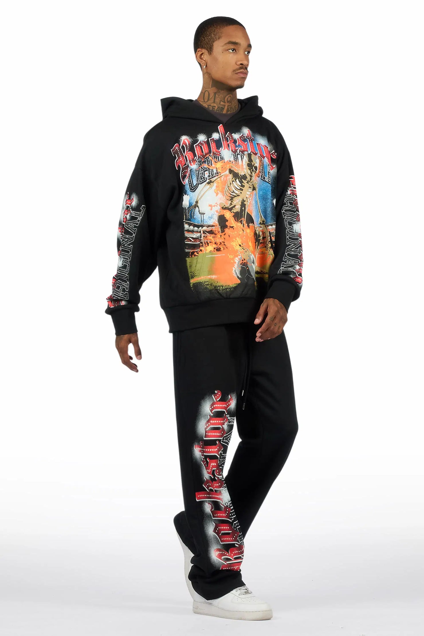 Graive Black Hoodie/Baggy Pant Track Set