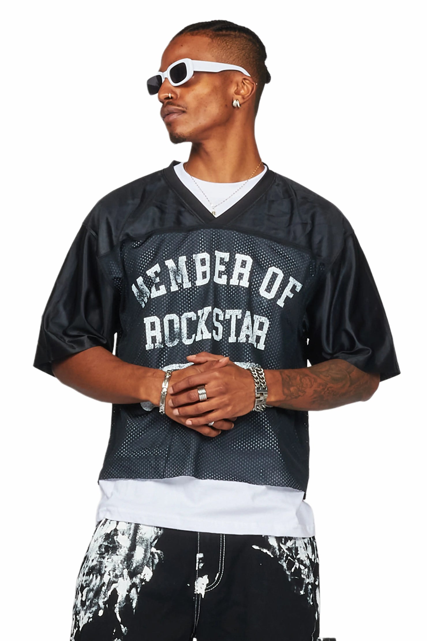 Danian Black Graphic Mesh Jersey