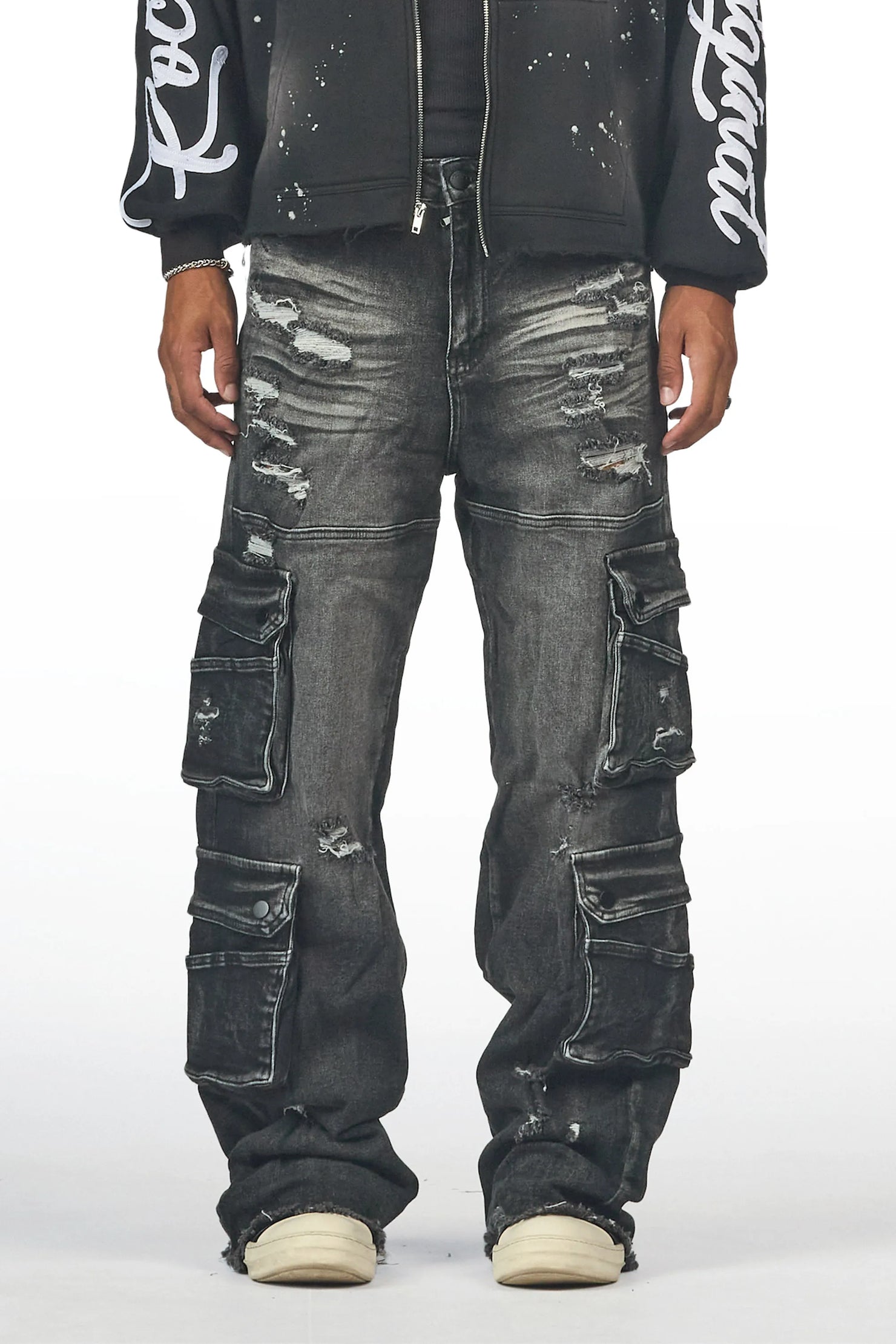 Keylor Black Wash Baggy Fit Jean