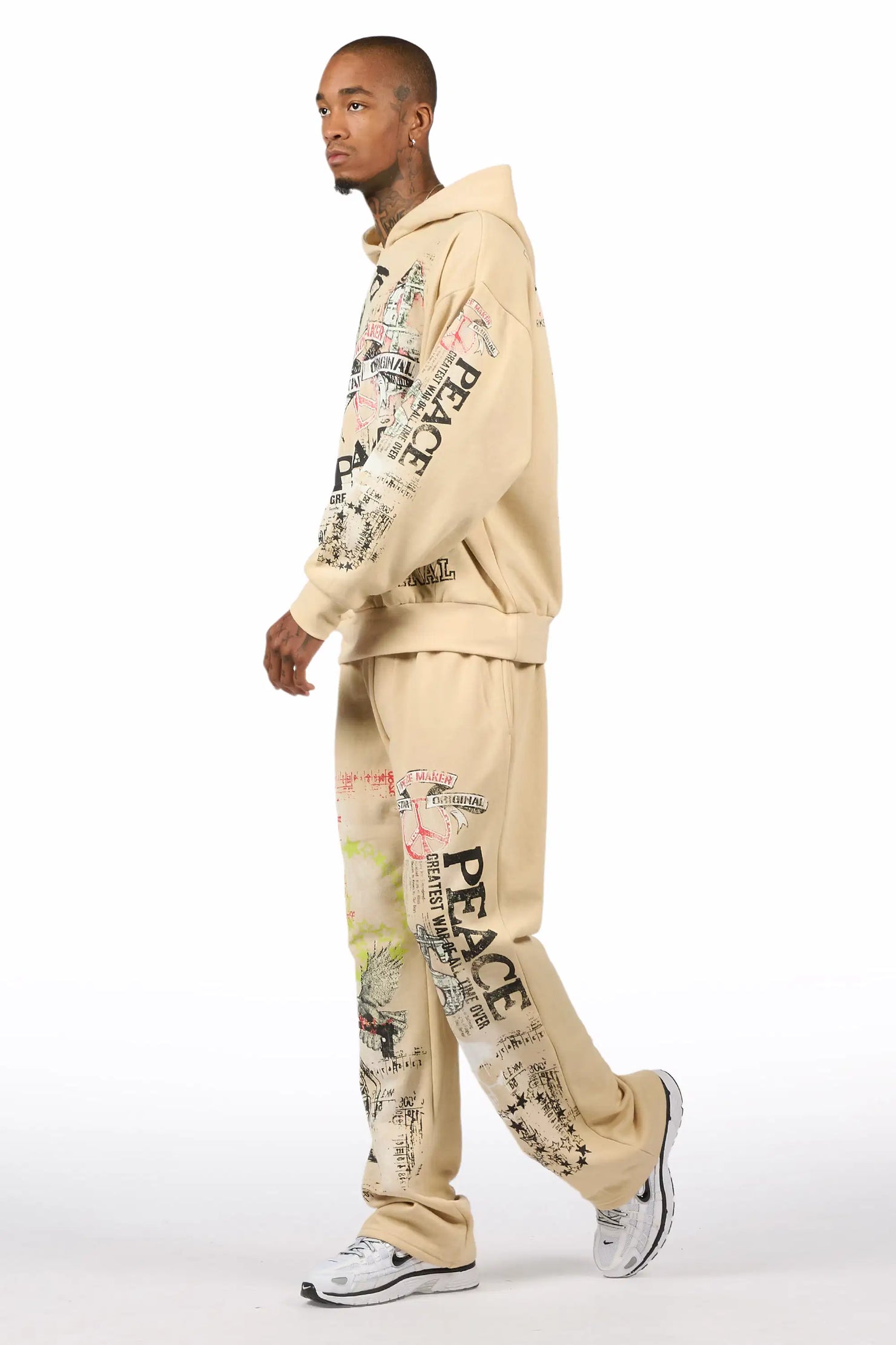 Seiko Beige Hoodie Baggy Track Set