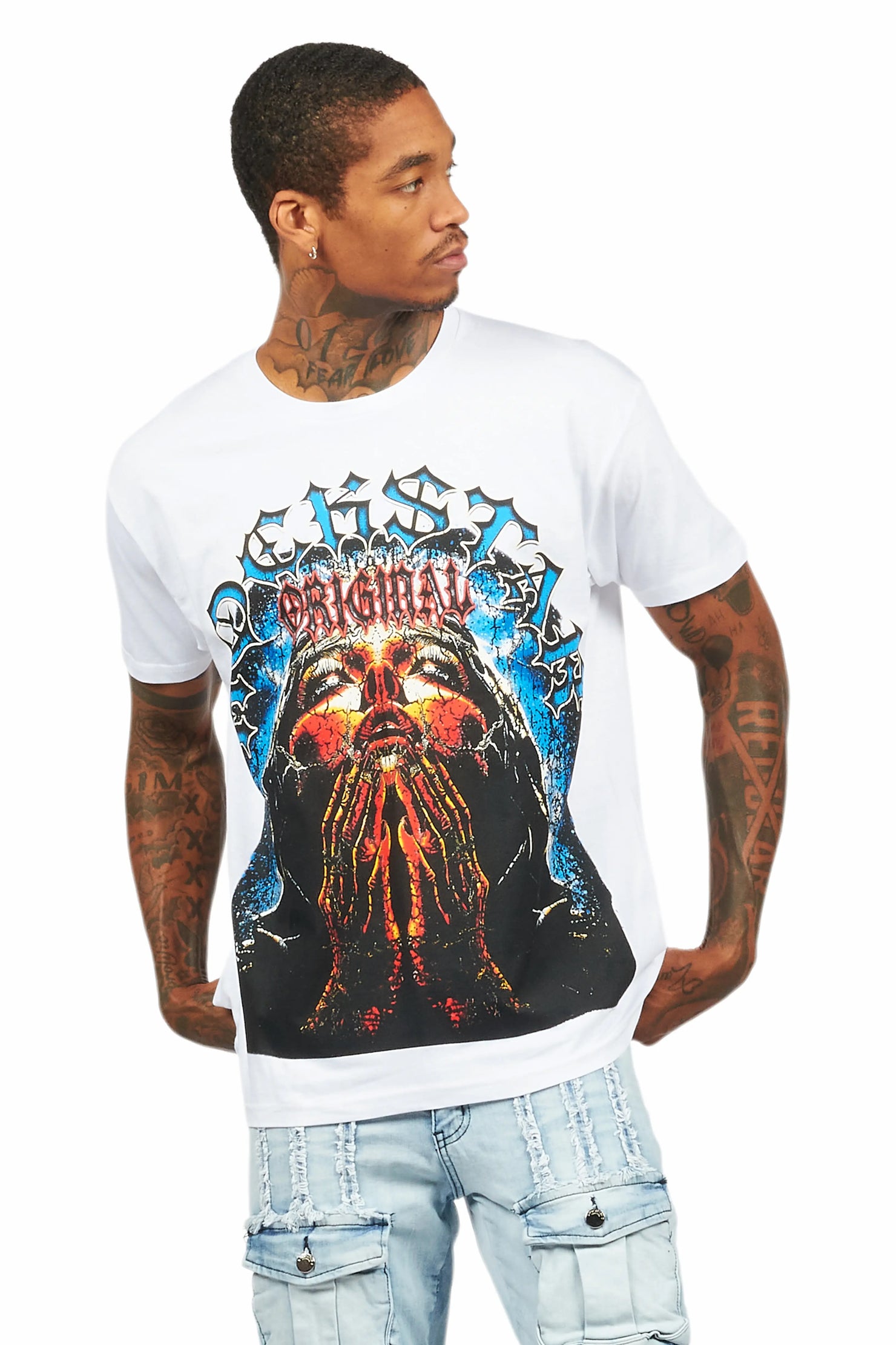 Dallan White Oversized Graphic T-Shirt