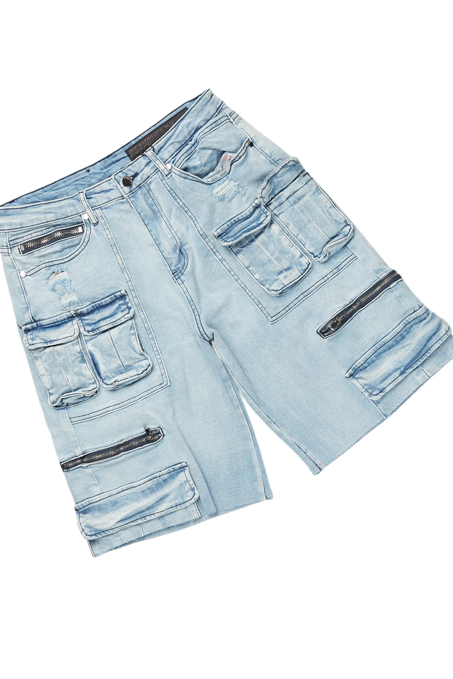 Lake White/Blue T-Shirt/Denim Short Set