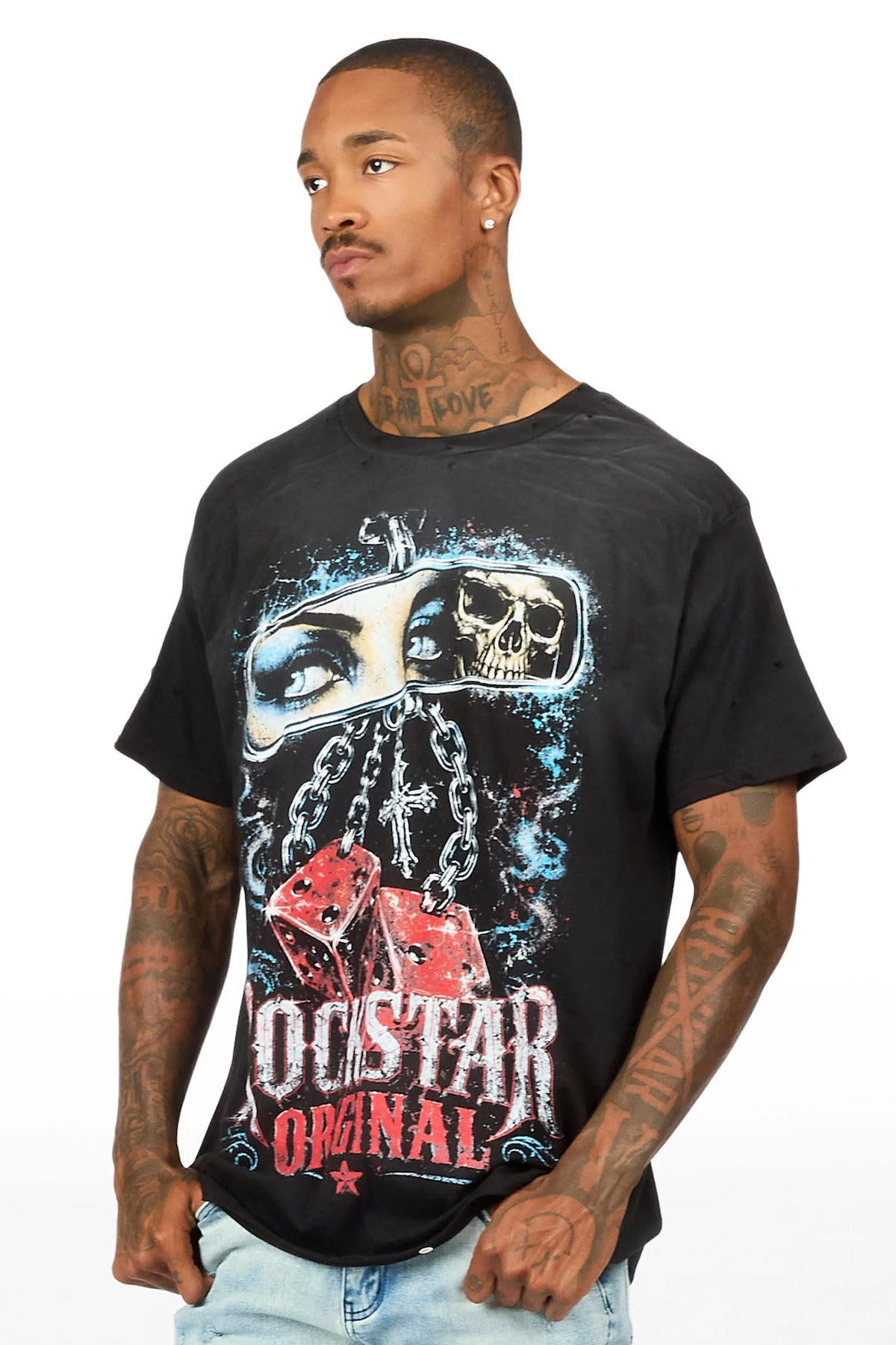 Braylon Black Oversized Graphic T-Shirt