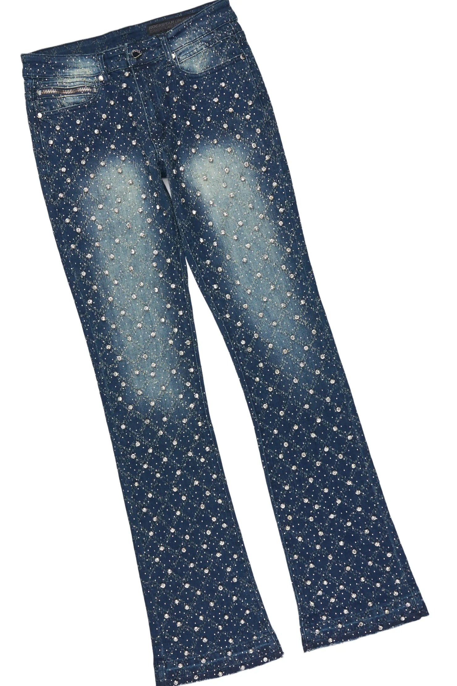 Girls Sareka Dark Wash Rhinestone Denim Jacket/Jean Set