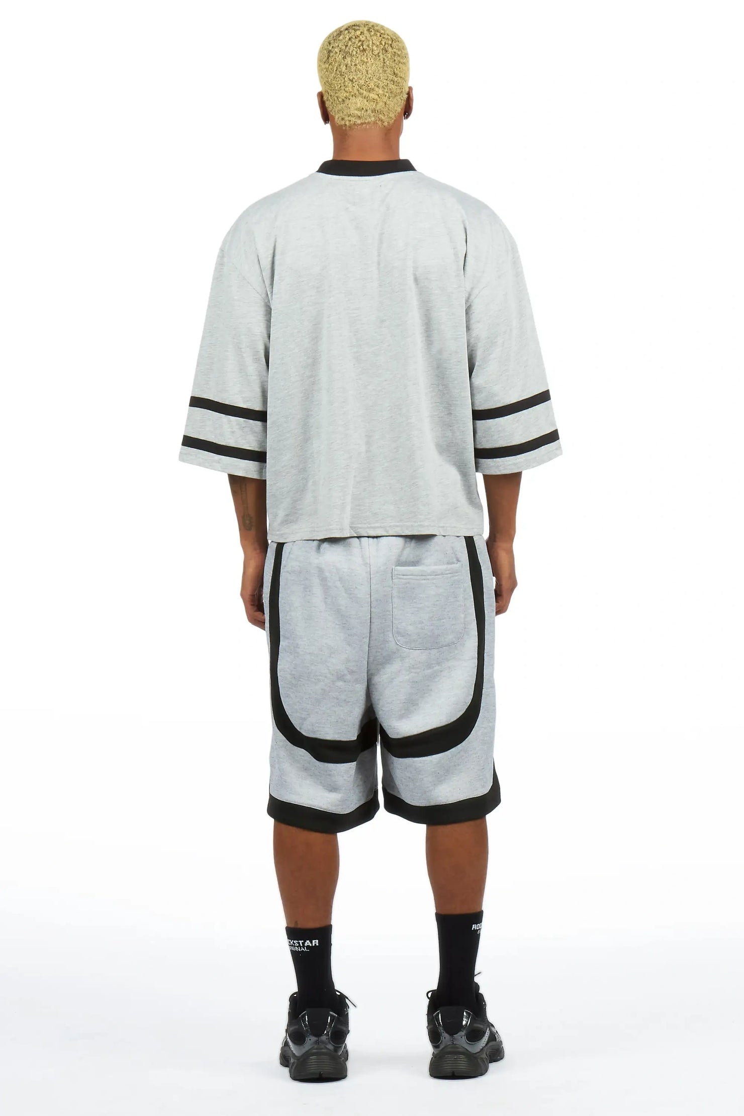 Redford Heather Grey T-Shirt/Double Waisted Short Set