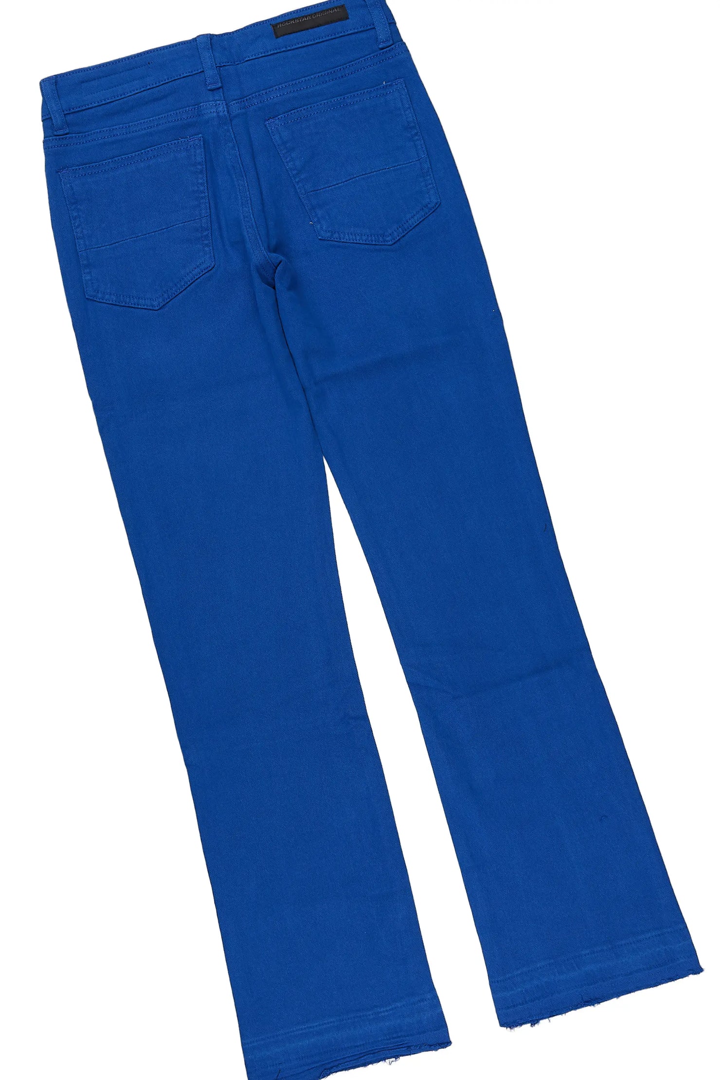 Boys Damarion White/Royal Cut Off T-Shirt Stacked Jean Set