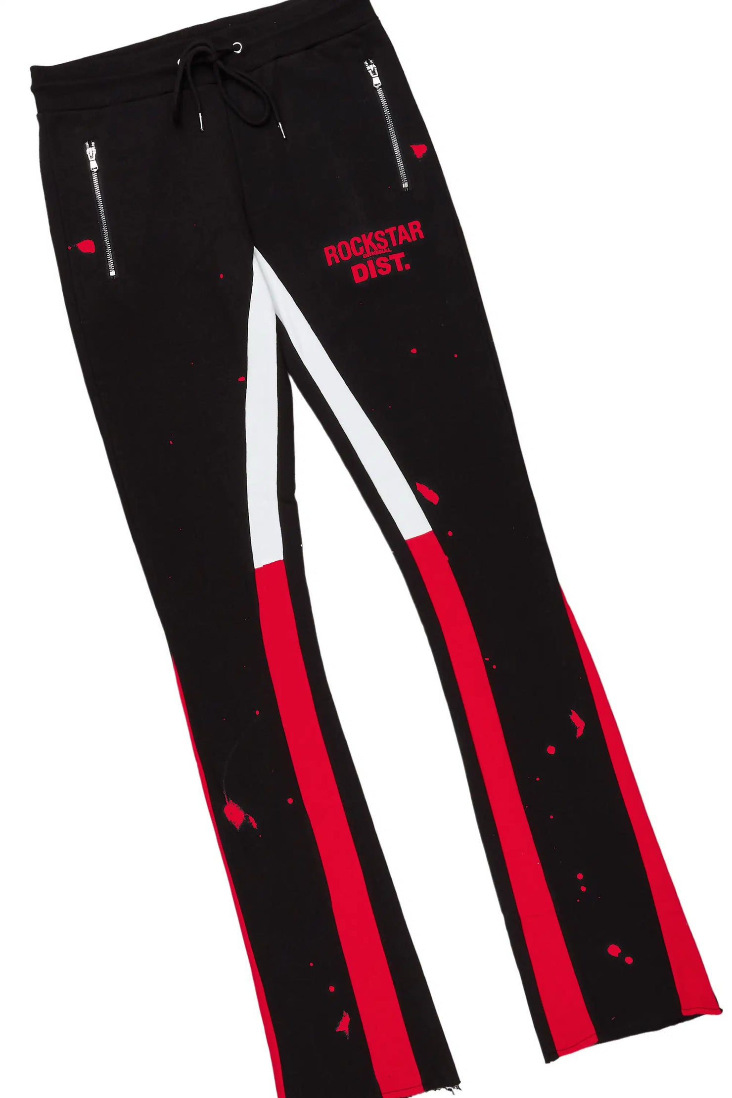 Raffer Black/Red Hoodie/Stacked Flare Pant Set
