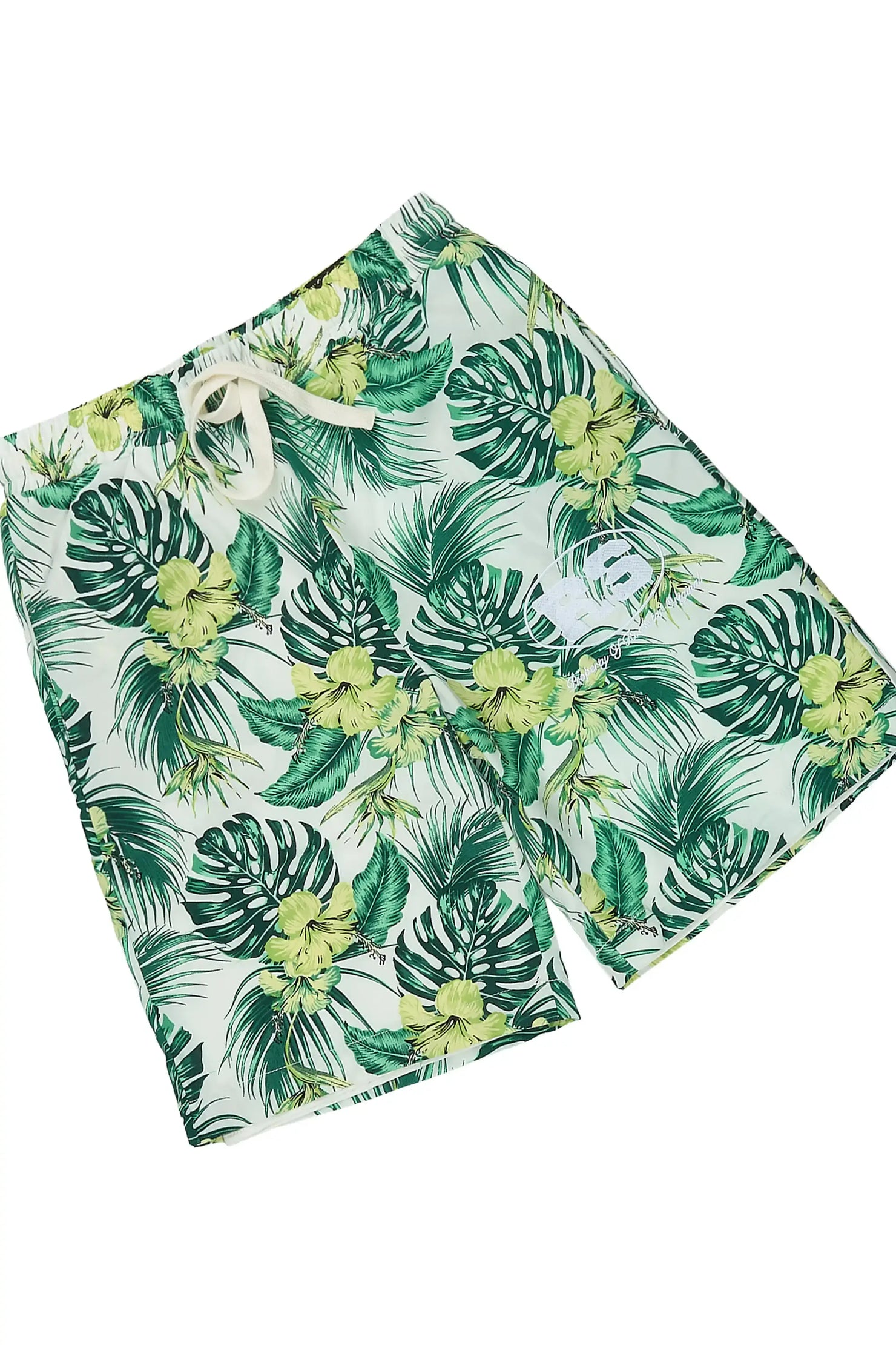 Boys Puka Cream/Green Button Down Shirt/Short Set