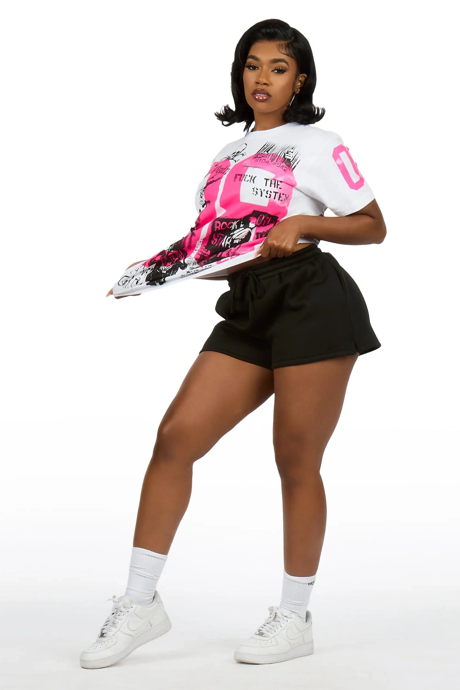 Kammile 3.0 White/Pink Oversized T-Shirt