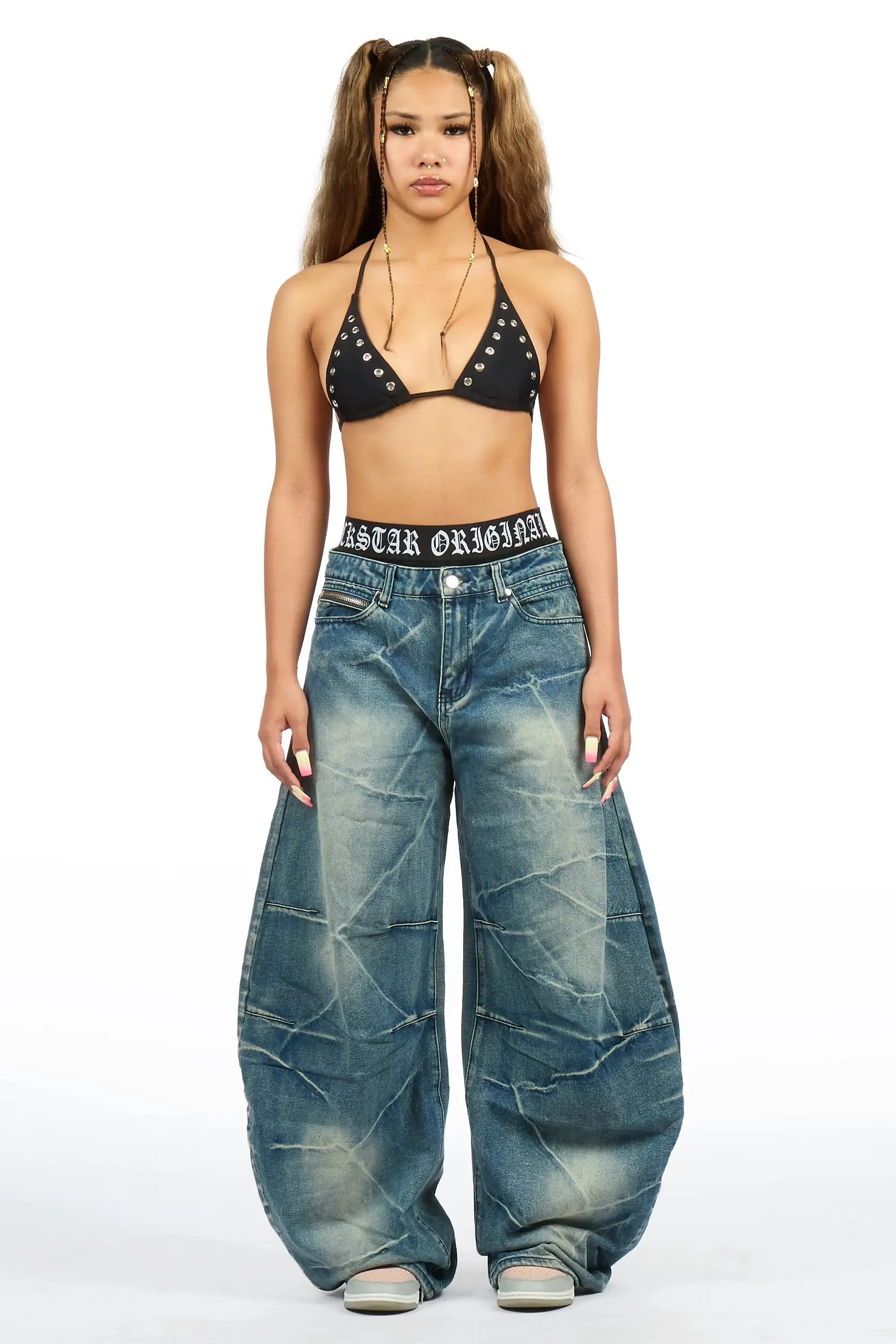 LaNysha Blue Barrell Fit Jean